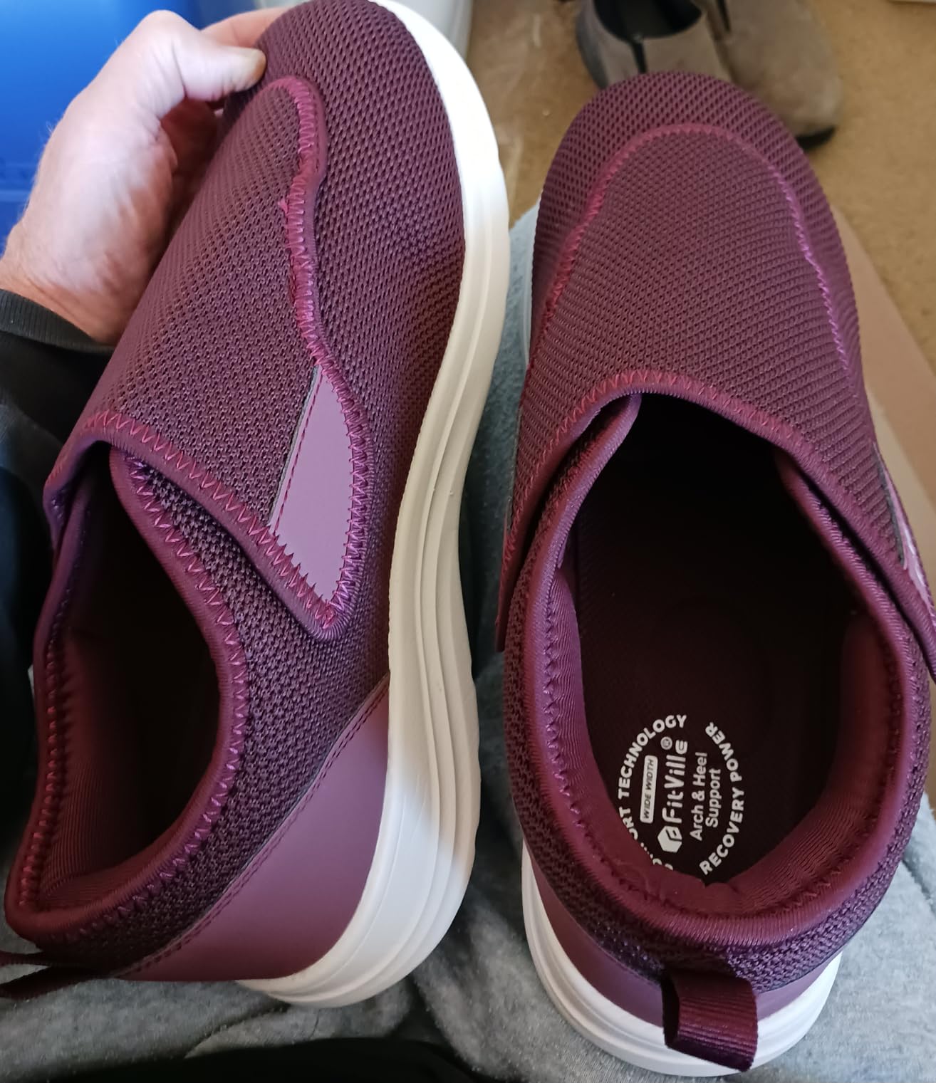 FitVille Diabetic Shoes for Women Extra Wide Walking Shoes Slip-On Orthopedic Shoes with Adjustable Strap for Swollen Feet Neuropathy - EasyTop Wings V2 customer photo 2