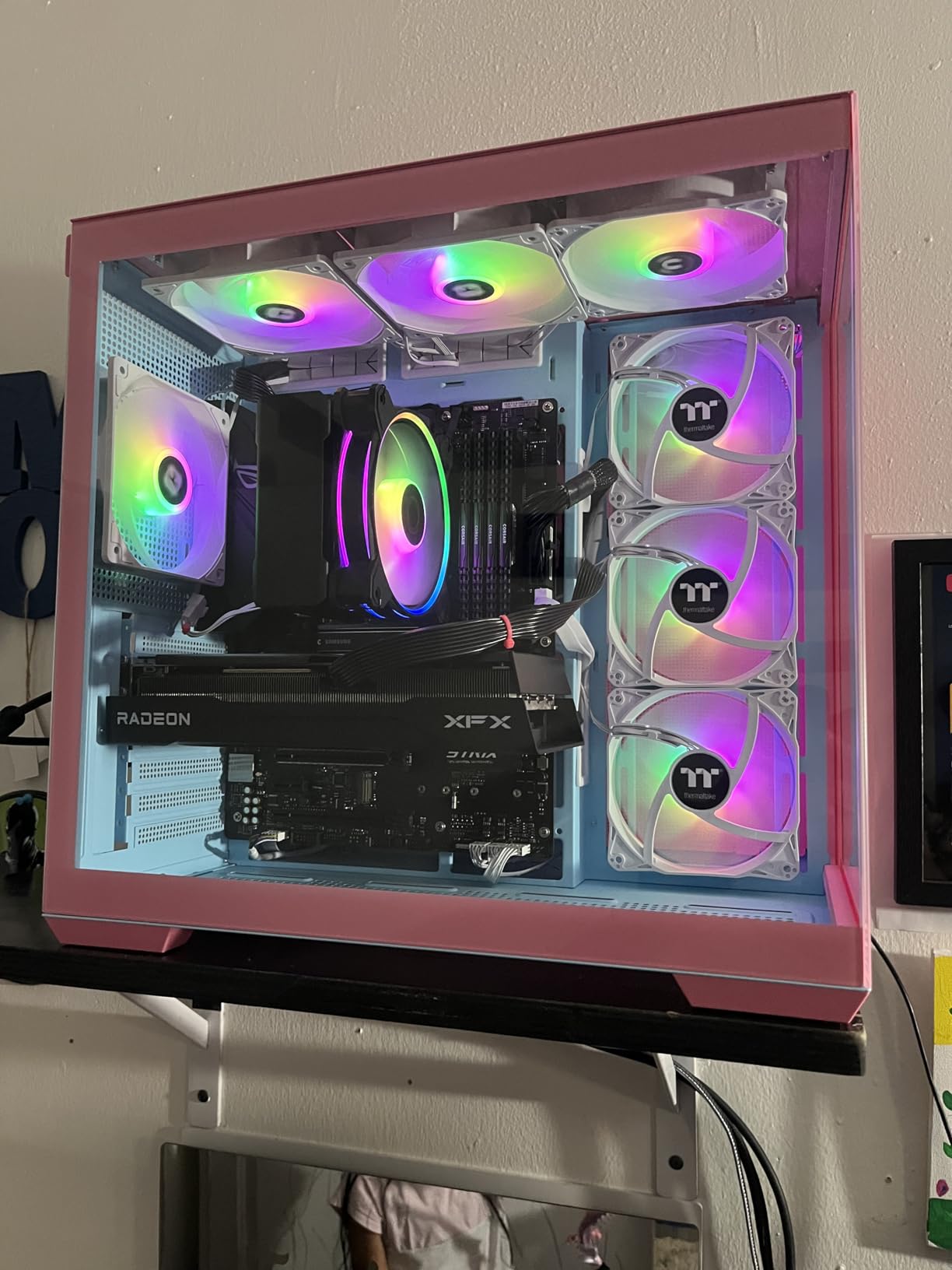 Thermaltake View 380 TG ARGB Black ATX Case; 4x120mm ARGB Fans Included; Supports Hidden-Connector Motherboard; Front & Side Dual Tempered Glass Panel; CA-1Z2-00M1WN-00; 3 Year Warranty customer photo 1