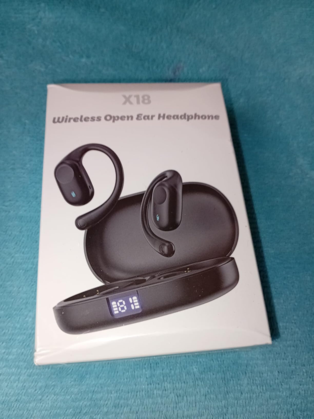 Eigsupia Open Ear Headphones, Bluetooth Headphones 5.3 Sports with Smart Digital Display, 36H Playtime, IP54 Waterproof, Wireless Earbuds Lightweight Design Fit Cycling, Running, Workout (Black) customer photo 2