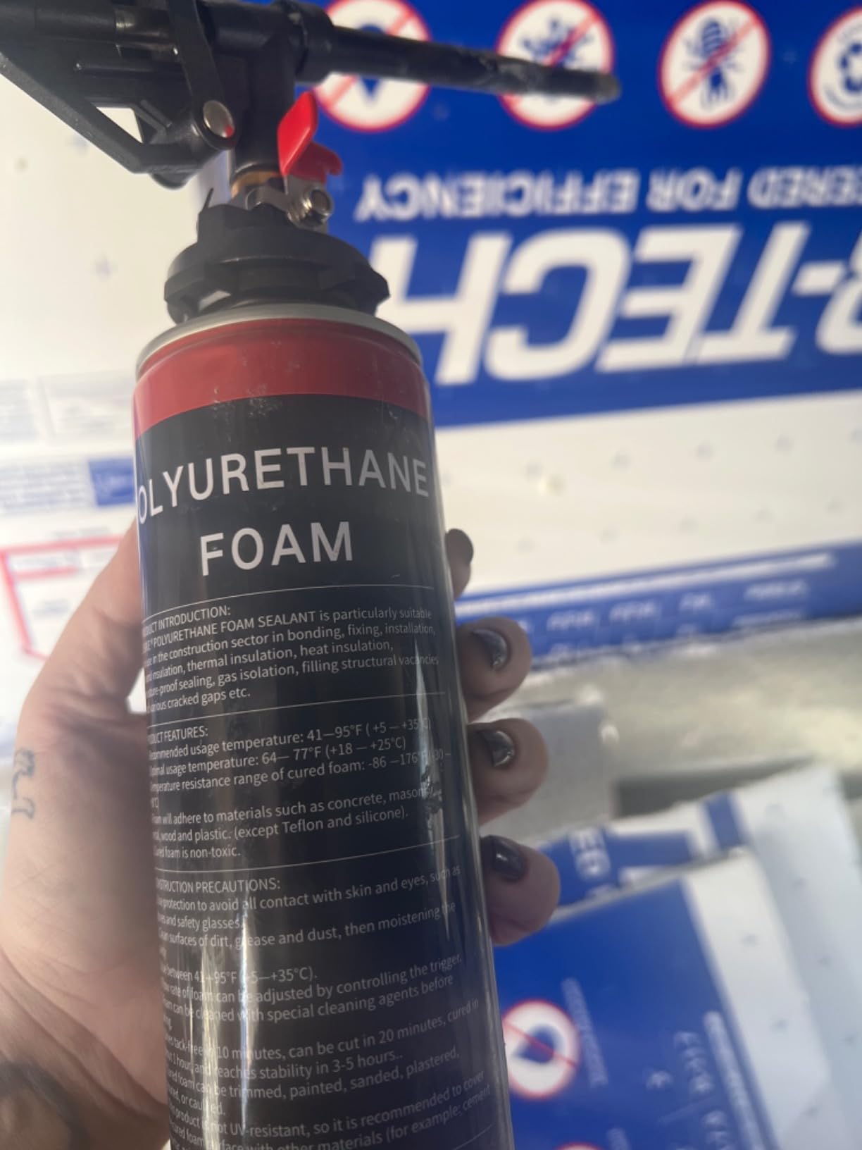 Spray Foam Insulation - Closed Cell Insulation Spray Foam 25.4 oz. Wall & Attic Acoustic Expanding Sealant, Covers Up to 240 Board Feet, Gun & Cleaner Included, 12 Pack customer photo 1