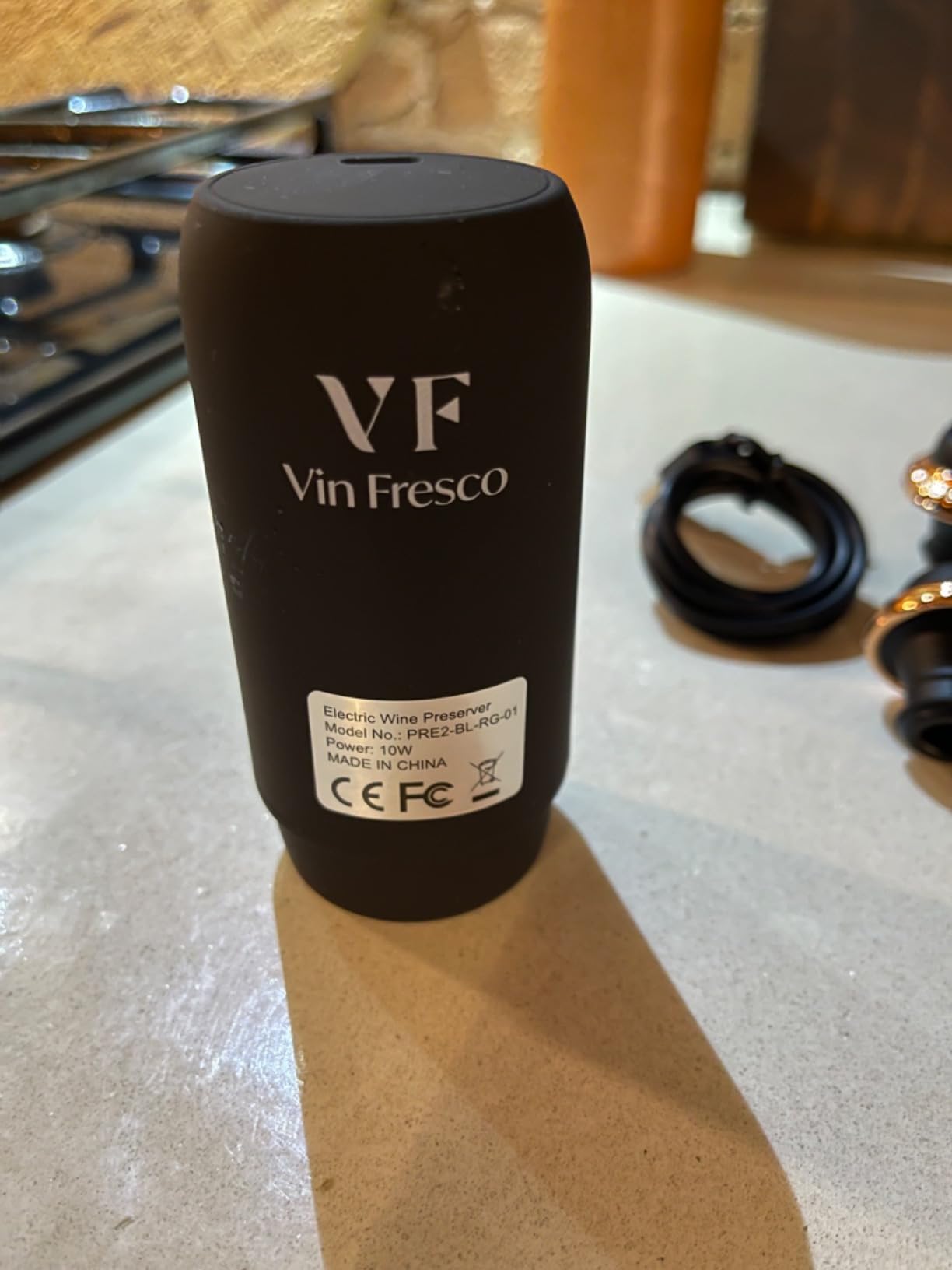 Electric Wine Preserver - Rechargeable Vacuum Saver With Airtight Seal - Automatic Air Remover Pump for 10 Days of Flavor & Freshness - Preservation System customer photo 1