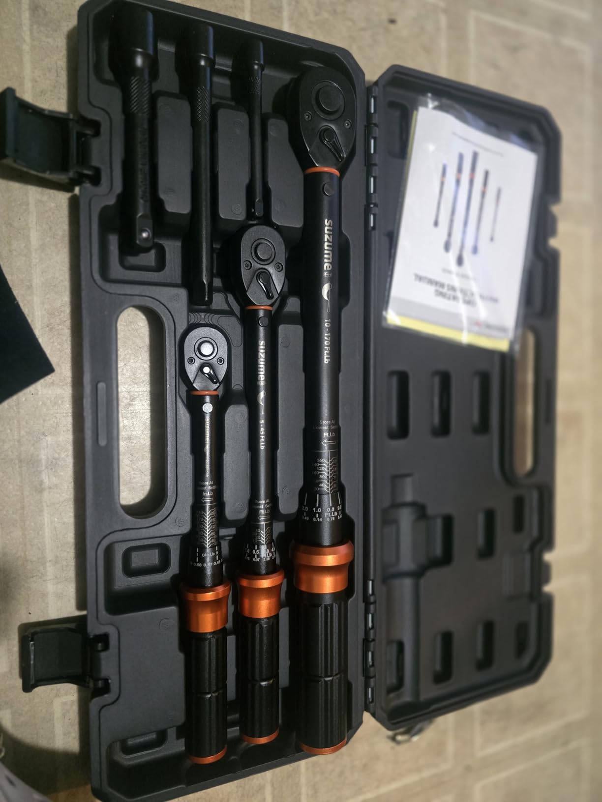 SUZUME 3PCS Torque Wrench Set 72 Teeth Dual-Direction Adjustable Torque Wrench Dual-Scales 1/4 & 3/8 & 1/2-Inch +/-3% Accuracy Click Torque Wrenches for Bicycle, Motorcycle, Car,Maintenance customer photo 1