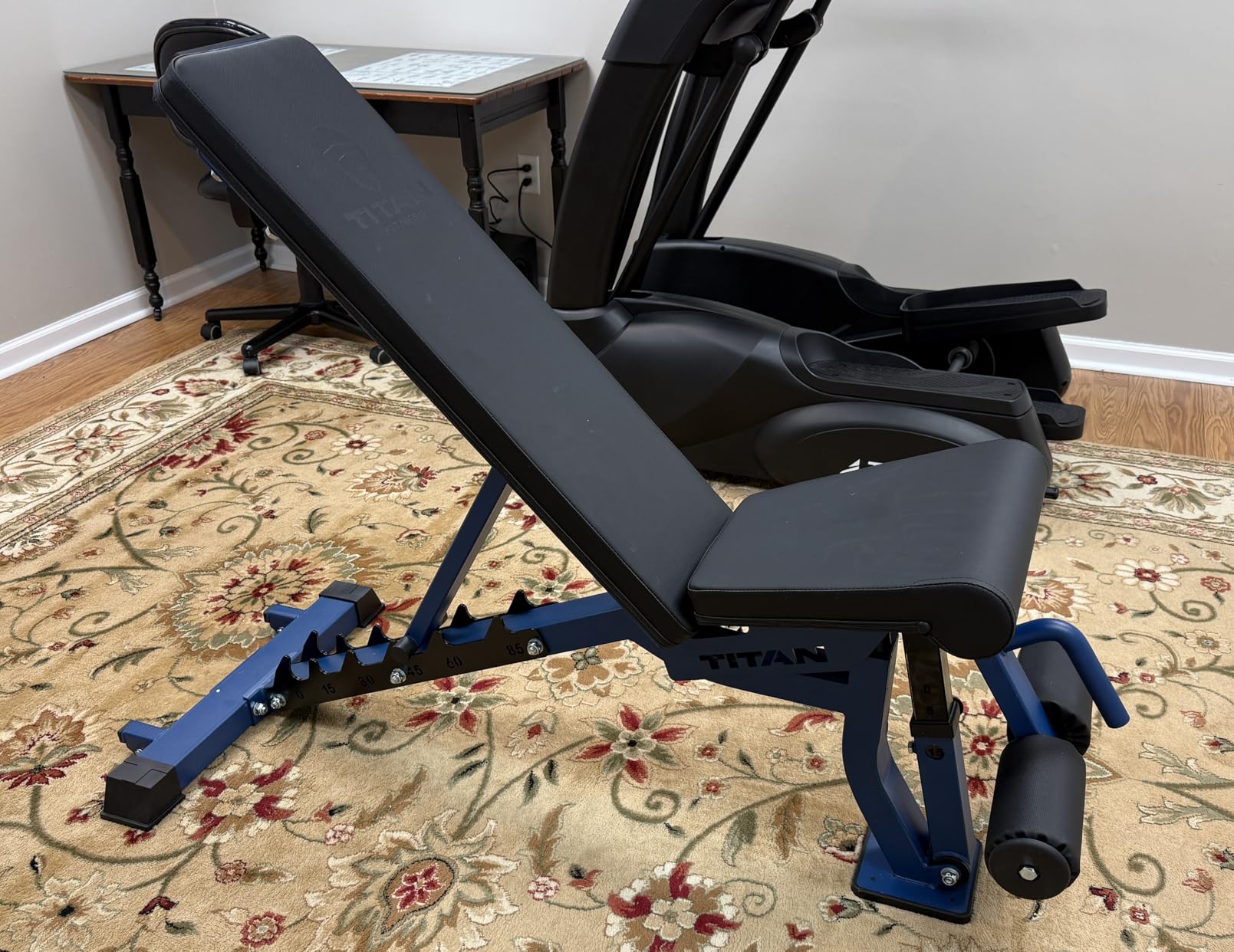 Titan Fitness Elite Series Adjustable FID Bench, 500 LB Incline & 1000 LB Flat, Versatile Utility Bench for Home Gym Weightlifting, Strength Training, Flat, Incline, Upright Positions customer photo 2