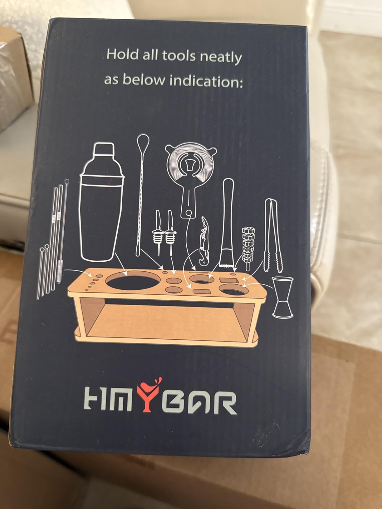 HMYBAR 22-pc Cocktail Shaker Set(24oz/700ml) | Mixology Bartender Kit | Bar Tool Set | Martini Making Set with 39-Recipe Cocktail Cards & Kit's Deco, Bamboo Stand Black Color, Silver Tools customer photo 1