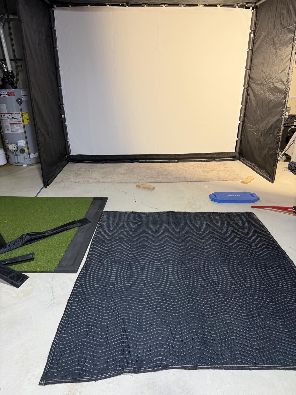 Complete Golf Simulator Enclosure Package - 4K-Ready Impact Screen with Blackout Cage, Projector Mount, Frame Poles, Side Shank Nets | Indoor & Garage Practice | Easy Setup | 12-Month Warranty customer photo 2