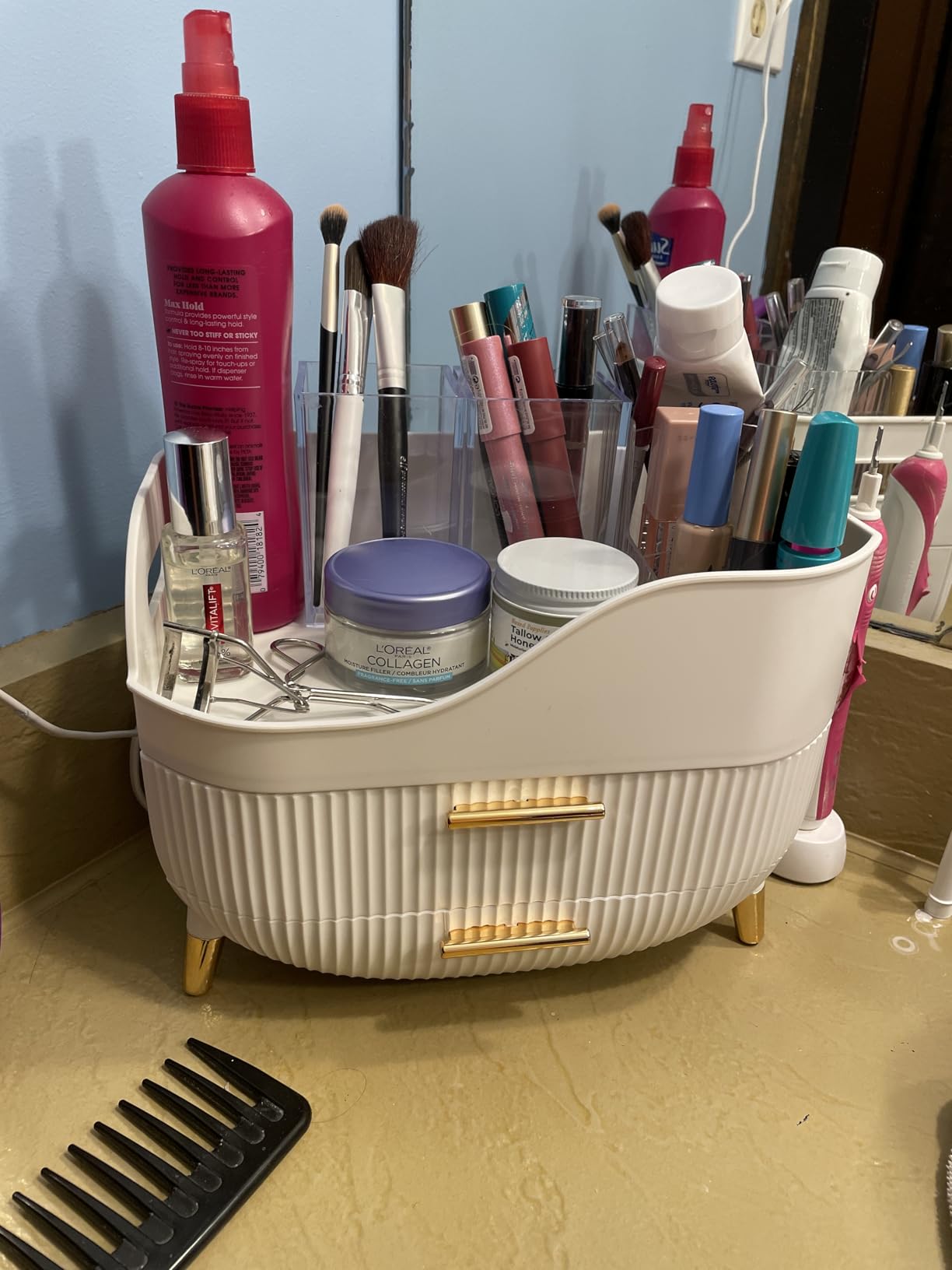 Makeup Organizer with Drawers,Skincare Organizer for Vanity,Storage Box with Handle,Large Cosmetic Display case for Dresser, Bathroom Countertop customer photo 2