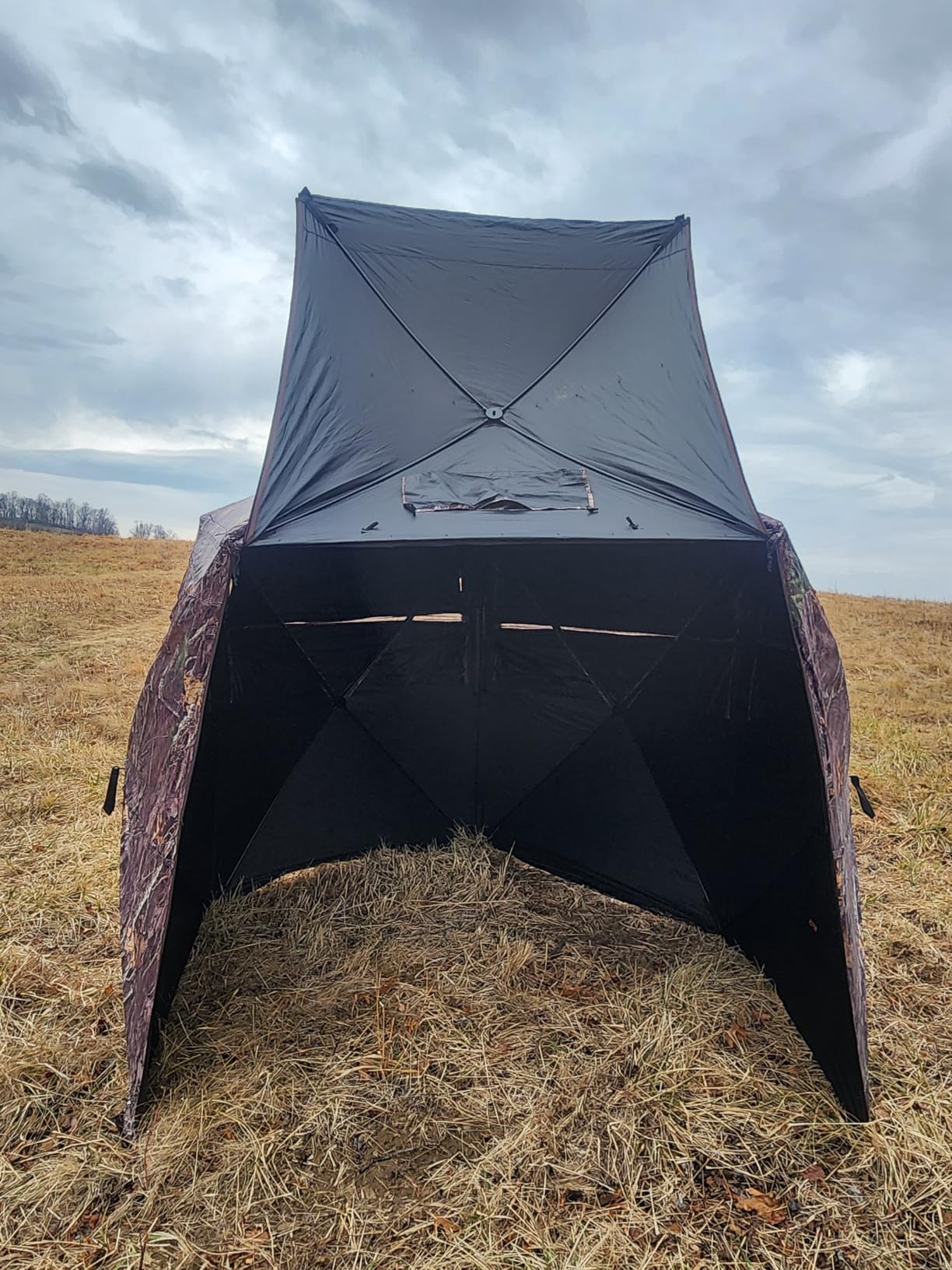 VEVOR Hunting Blind, See Through Ground Blinds with Carrying Bag, 360 Degree Portable Camouflage Tent, Durable Concealed Shelter with Silent Side Door and Window, for Turkey and Deer customer photo 2