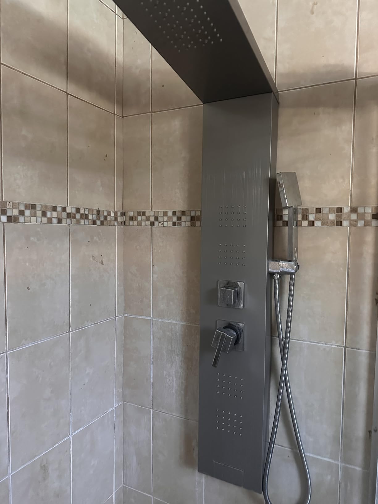 ROVOGO Shower Panel Tower System cUPC Certified, High Pressure Rainfall Shower, Body Jets, Handheld and Tub Spout, 46.5 in. Shower Column Stainless Steel, Brushed customer photo 1