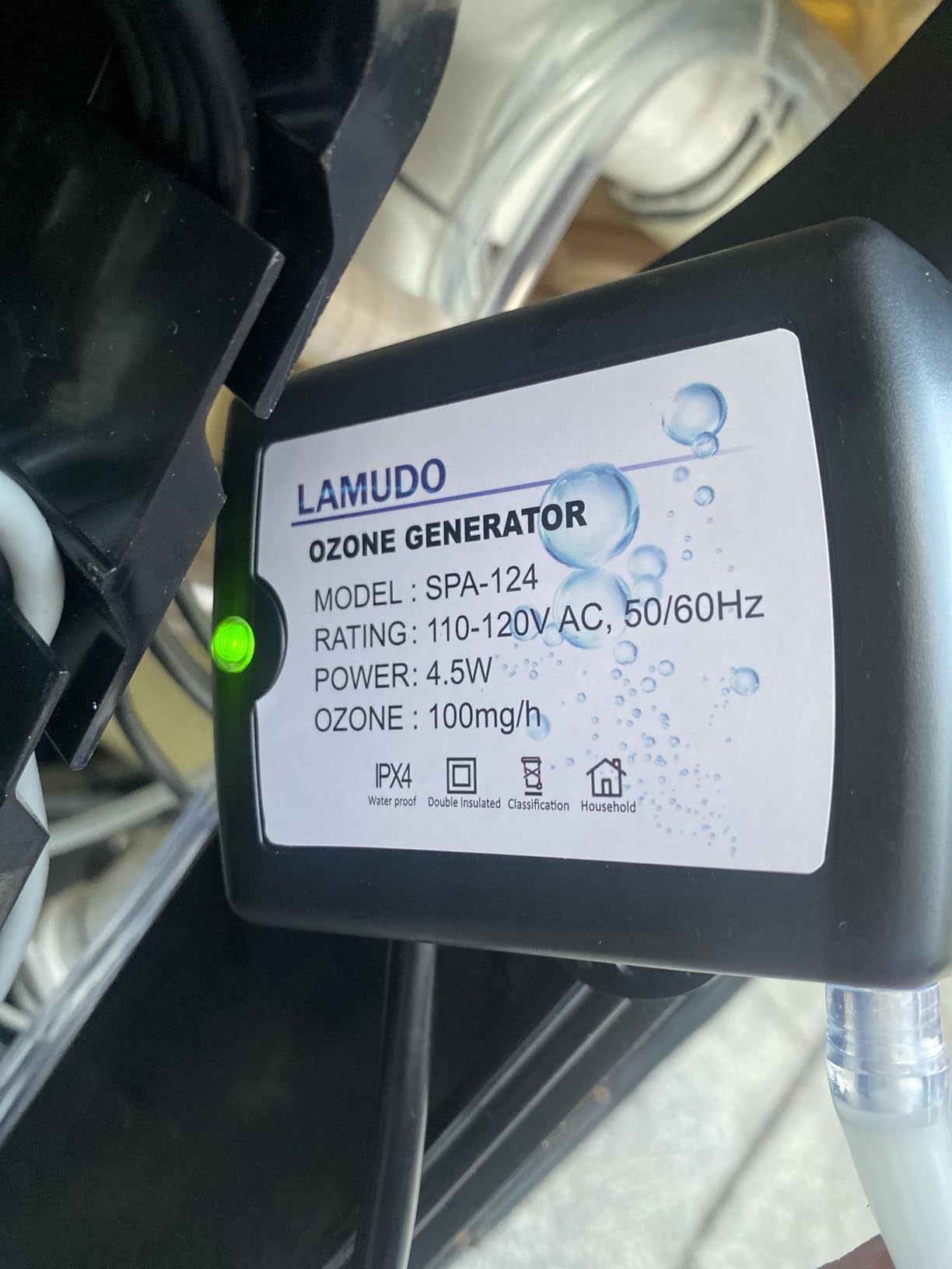 Ozone Generator for Cold Plunge with Venturi Injector, SPA-124 SPA Ozonator Kit for Hot tubs and Swim Spas, 100mg/h Mini Ozone Generator(NEMA 1-15 Plug) customer photo 2