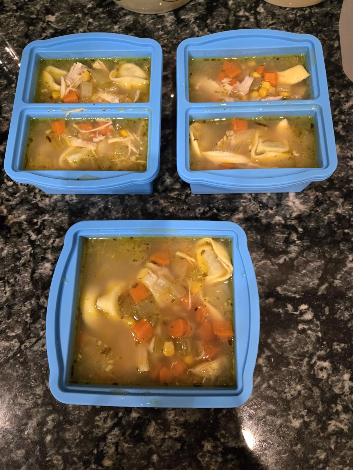 Silicone Freezer Trays with Lids, Set of 4 - with 1cup and 2 cup Silicone Freezer Molds for freezing soups, sauces and individual microwave safe customer photo 2