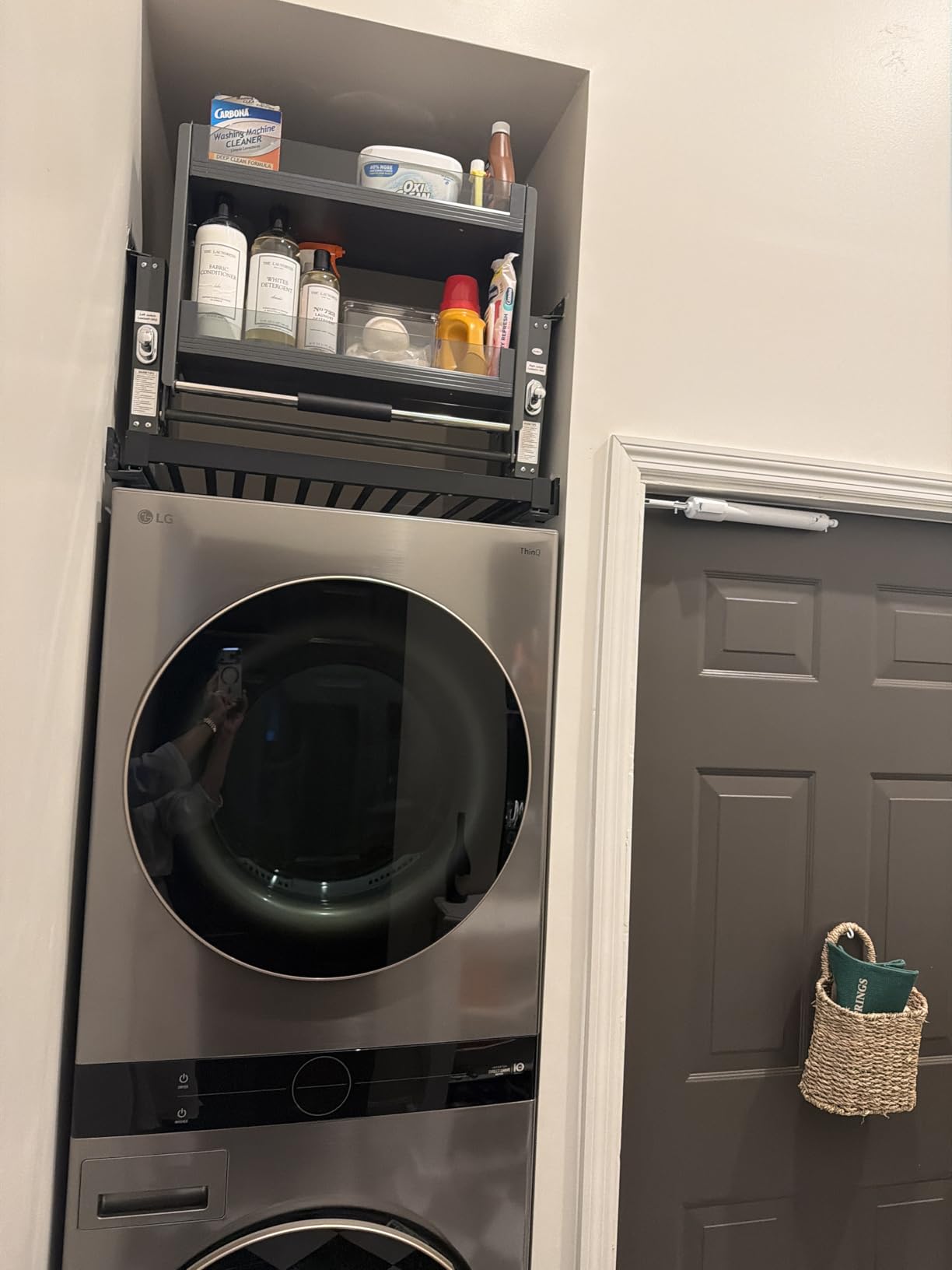 30~32'' Pull Down Shelf for Kitchen Upper Cabinet, Heavy Duty Cabinet Organizer, 2 Tier Kitchen Cabinet Pull Down Shelf Large Storage Space, White customer photo 1