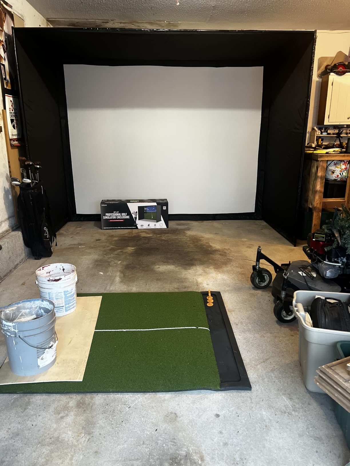 GoSports Golf Simulator Enclosure Nets - Choose 10 x 8 ft, 12 x 9 ft, or 14 x 8 ft - Complete Set with Frame and HD Impact Screen Kit customer photo 2