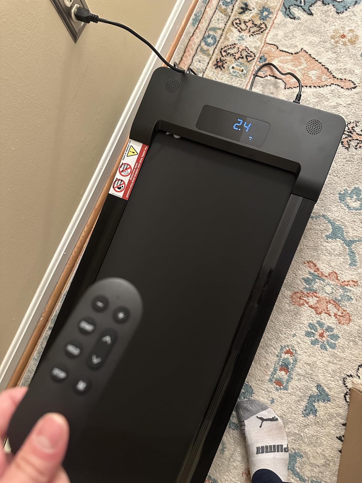 Walking Pad Treadmill with 12% 9-Level Auto Incline, 450 lbs Capacity Bluetooth Speaker Under Desk Treadmills for Home Hiking, 5 MPH customer photo 2