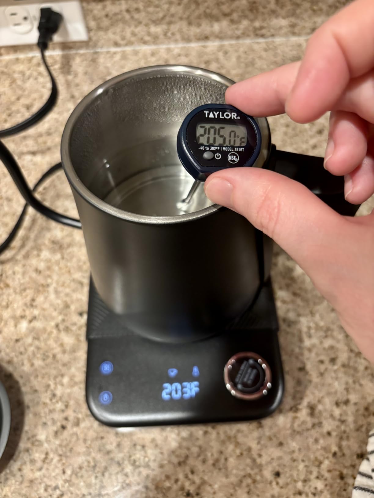 Gooseneck Electric Kettle HIYAKOI with ±1℉ Temperature Control, Pour Over Kettle for Coffee & Tea, 1200W Rapid Heating, Stainless Steel Water Boiler with 12H Keep Warm & Built-in Timer, 0.8L/27oz customer photo 2