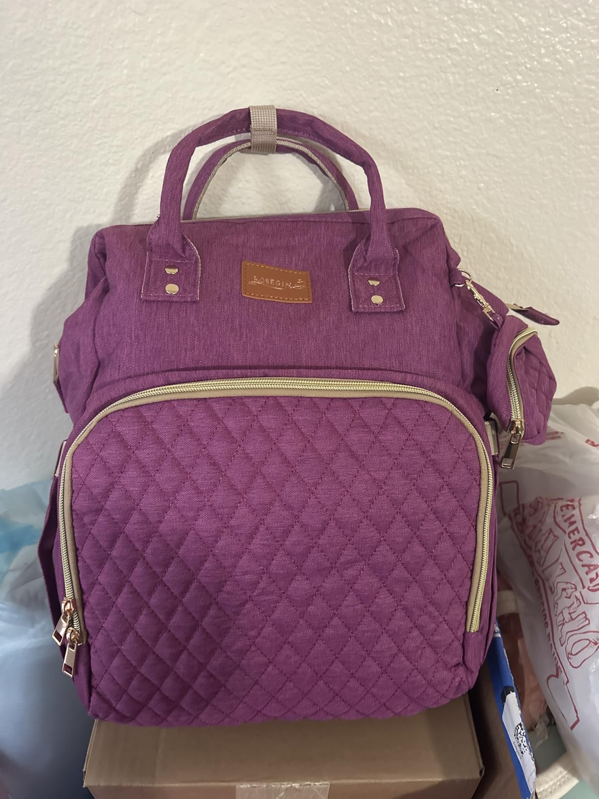 Diaper Bag Backpack for Dad and Men, Large Travel Baby Bag with Changing Pad, Pacifier Case, Removable Flag Patch - Baby Shower Gifts - Shadow Black customer photo 2