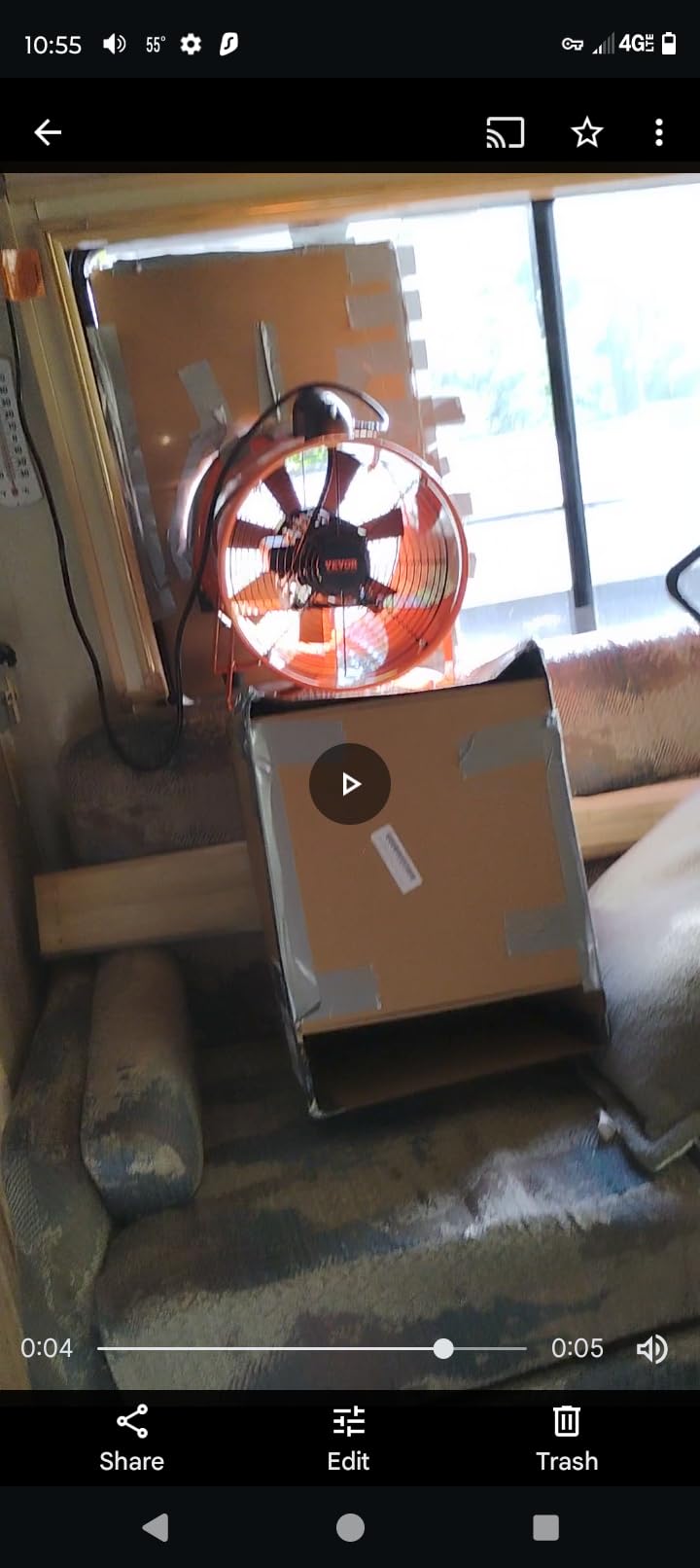 VEVOR Air Mover Blower Fan 12 in, 3198CFM 585W, Portable Ventilator, Orange | Heavy Duty Cylinder Fan with 16.4ft Flexible Duct, Industrial Exhaust Utility Blower customer photo 2