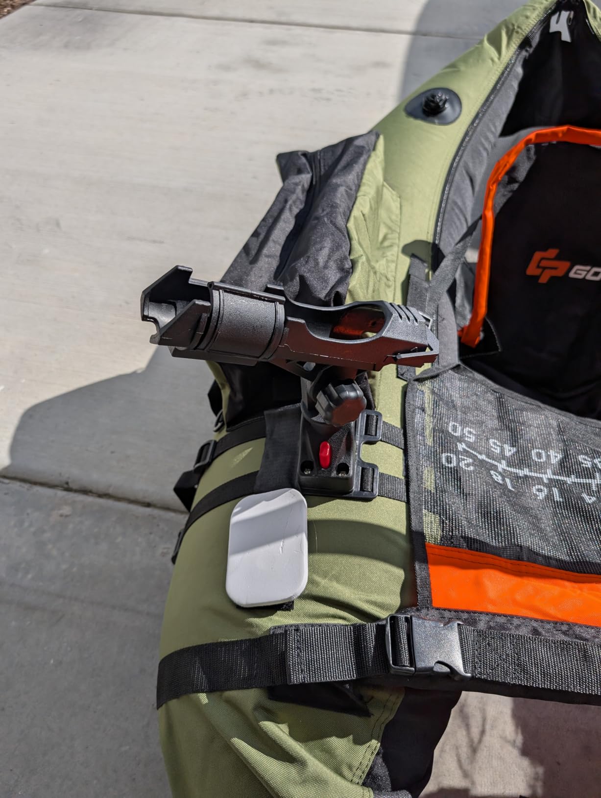 Goplus Inflatable Float Tube, Fishing Belly Boat with Fish Ruler, Pump, Storage Bag, Adjustable Straps, Fishing Float Tube for Angling, 350LBS Load Capacity customer photo 1