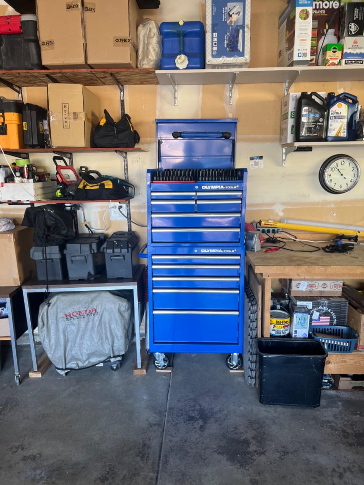 Olympia Tools 72 inch Heavy Duty Mobile Tool Chest Tool Box, with Solid Wood Top Workbench, 15-Drawer Rolling Tool Chest, Tool Storage Organizer for Garage, Workshop, and Home, Black customer photo 2