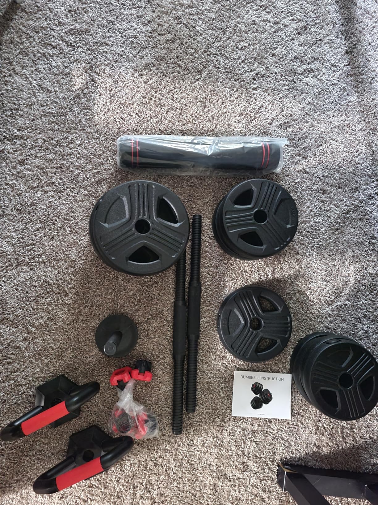 Adjustable dumbbell set, 20/35/45/55/70/90lbs Free Weights set with upgraded nut, 5 in 1 Weight Set Used as Kettlebells, Barbell, Push up Stand, Fitness Exercise for Home Gym Suitable Men/Women customer photo 2