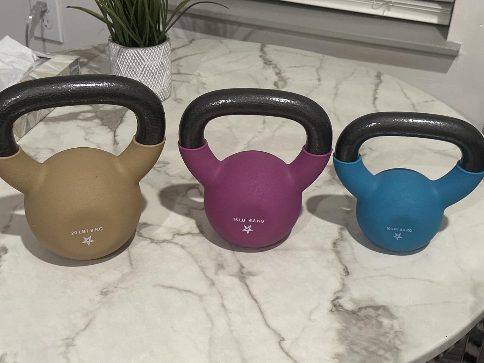 Yes4All Kettlebell, 5-65 LB Neoprene Coated Cast Iron Kettlebells, Wide Grip Handle & Flat Bottom for Swings, Squats, Deadlifts, Push Ups & Full Body Training at Home Gym - Single & Set customer photo 1