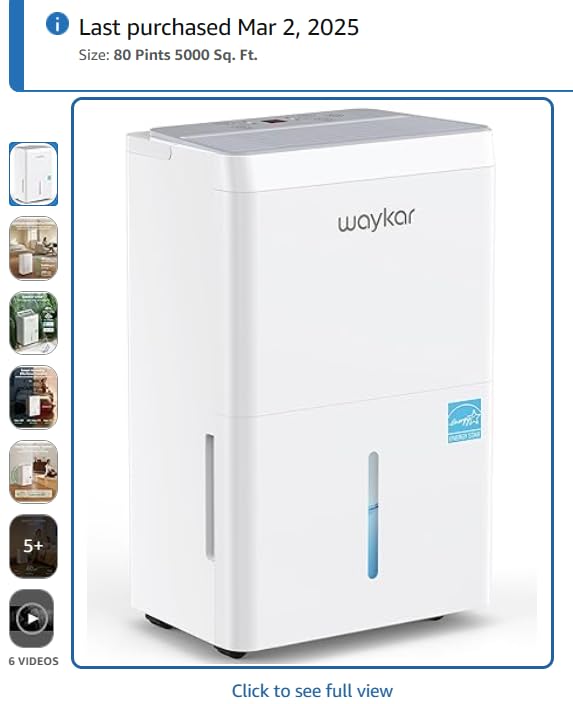 Waykar 6,000 Sq. Ft. Energy Star 120 Pint Dehumidifier - Auto Comfort Mode, Ultra Quiet (40 dB), Portable Smart Compressor Dehumidifier for Basement/Home/Bedroom/Bathroom with Drain Hose customer photo 1