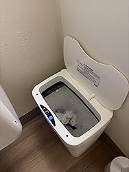 2 Pack 2.7 Gal Bathroom Trash Can with Lid, Automatic Trash Can Small Smart Garbage Can Touchless, Slim Motion Sensor Waterproof Plastic Trash Bins for Bedroom Office Kitchen Toilet customer photo 2