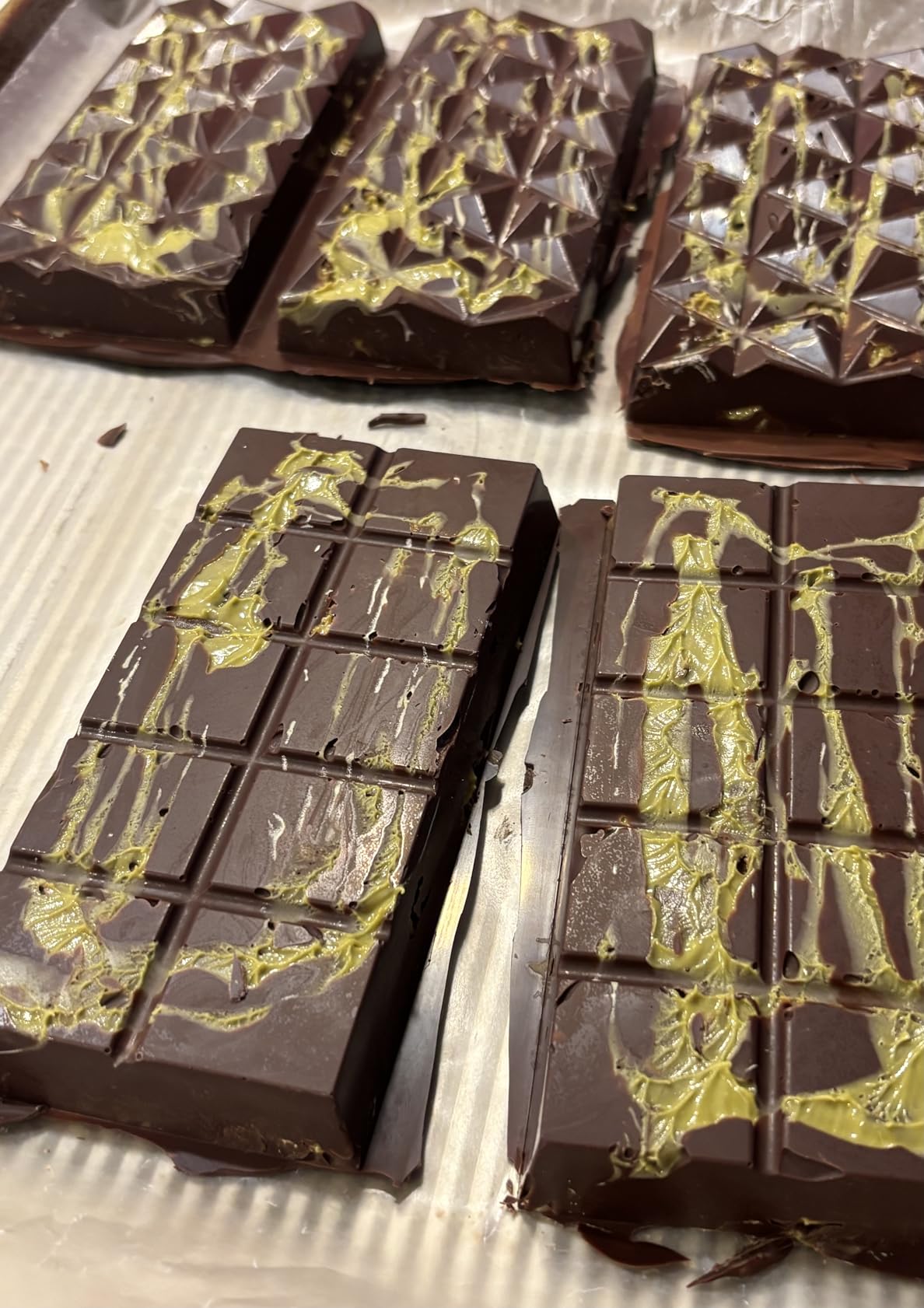 2 Pcs Chocolate Bar Mold Deep Silicone Large Chocolate Molds Break Apart Pyramid Shape Thick Candy Bar Molds customer photo 2