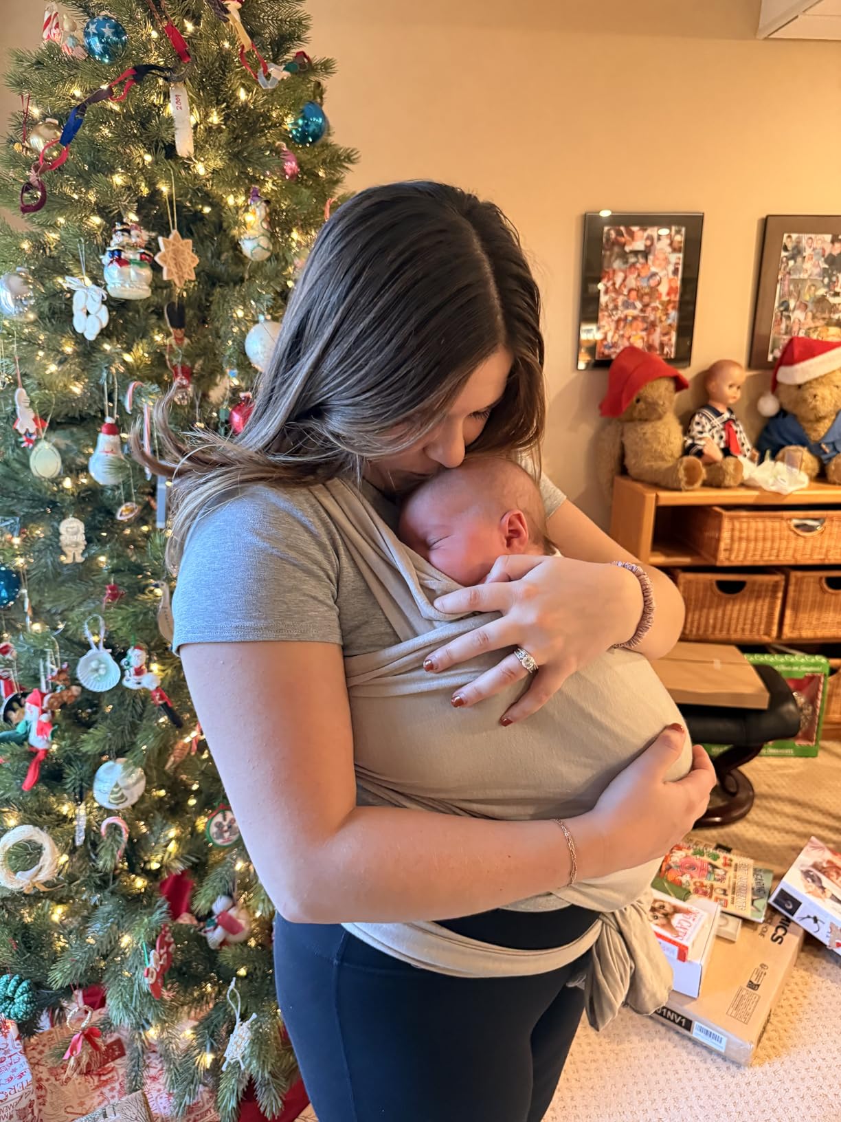 Solly Baby Wrap, Buttery-Soft Baby Carrier Newborn to Toddler 8-25 Lbs., Lightweight & Hands-Free Infant Sling Wrap, Breathable Summer Carrier, Baby Wearing & Postpartum Essential, New Mom Gift, Spelt customer photo 1