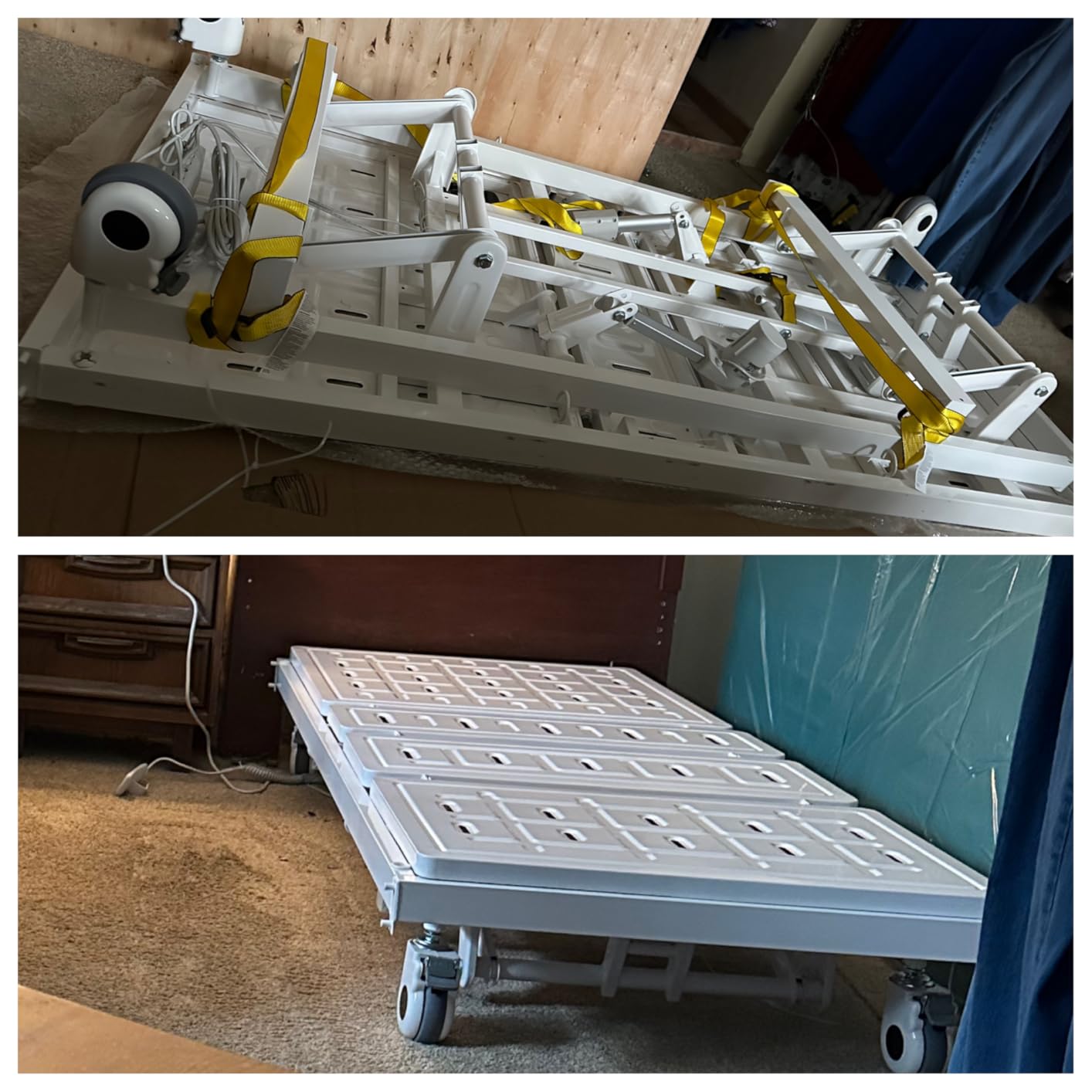 Real Relax Premium 3 Function Full Electric Hospital Bed (with Mattress & IV Pole), Premium Medical Hospital Beds, with Locking Casters, Motor, 530LBS Loading, Includes Sheets (2X) customer photo 1