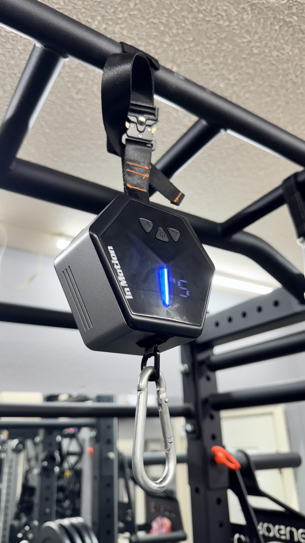 In Motion FLEX Smart Home Gym Fitness Resistance Band | Portable Electronic Cable Machine Adjustable Resistance 5-66LB | Door Anchor, USB Rechargeable Pocket Gym for Full Body Workout & Travel Fitness customer photo 1