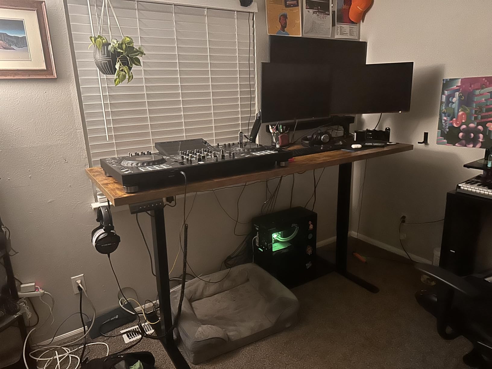 OffiGo 71 Inch Executive Electric Standing Desk, Height Adjustable Desk with Power Outlet & 1.38