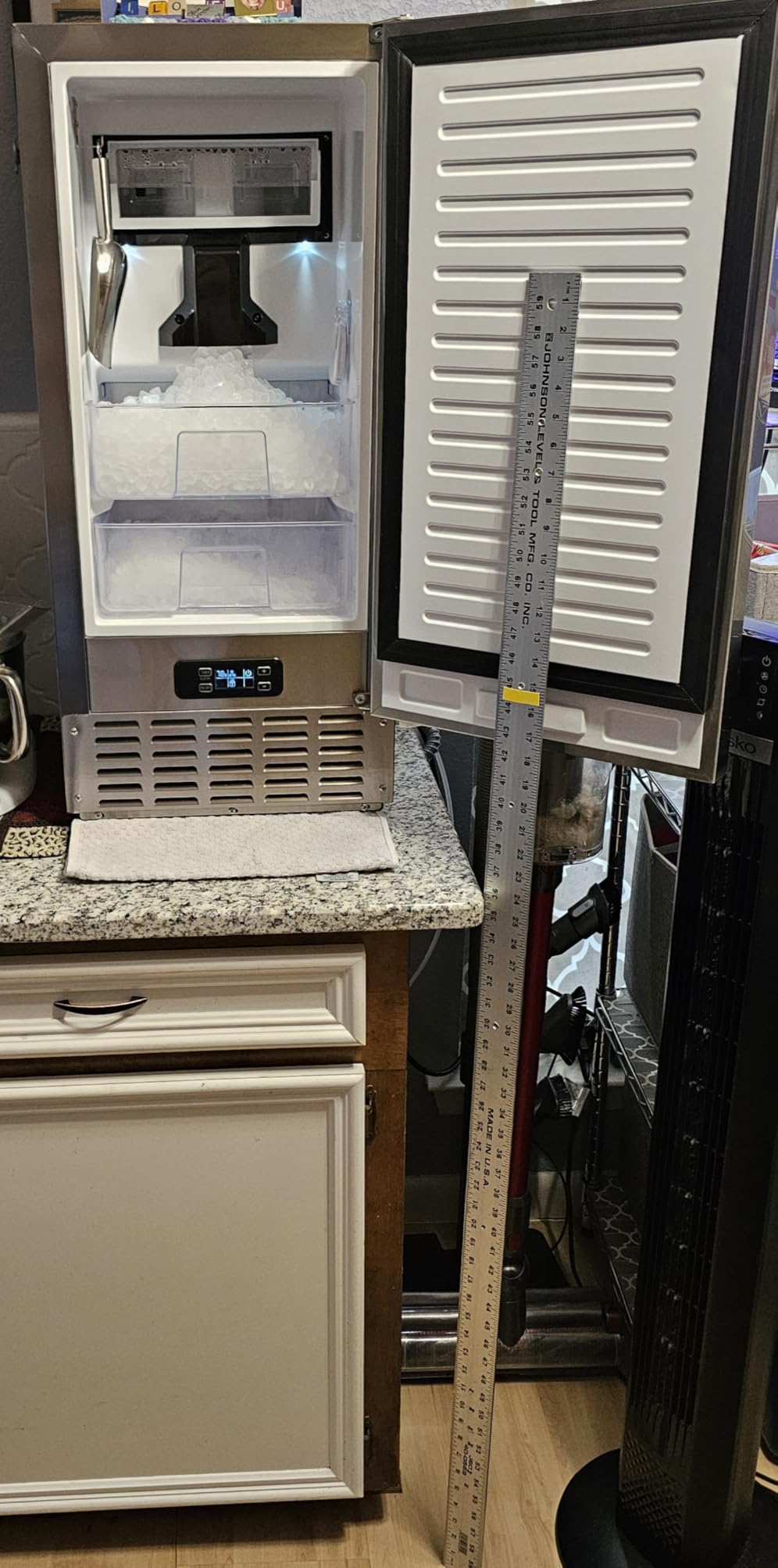 EUHOMY Under Counter Nugget Ice Maker Machine, 70Lbs/Day, Bulit-in Freestanding Ice Maker with Double Ice Baskets, Self-Cleaning & 24H Timer Ice Machine, for Home Use(Silver) customer photo 1