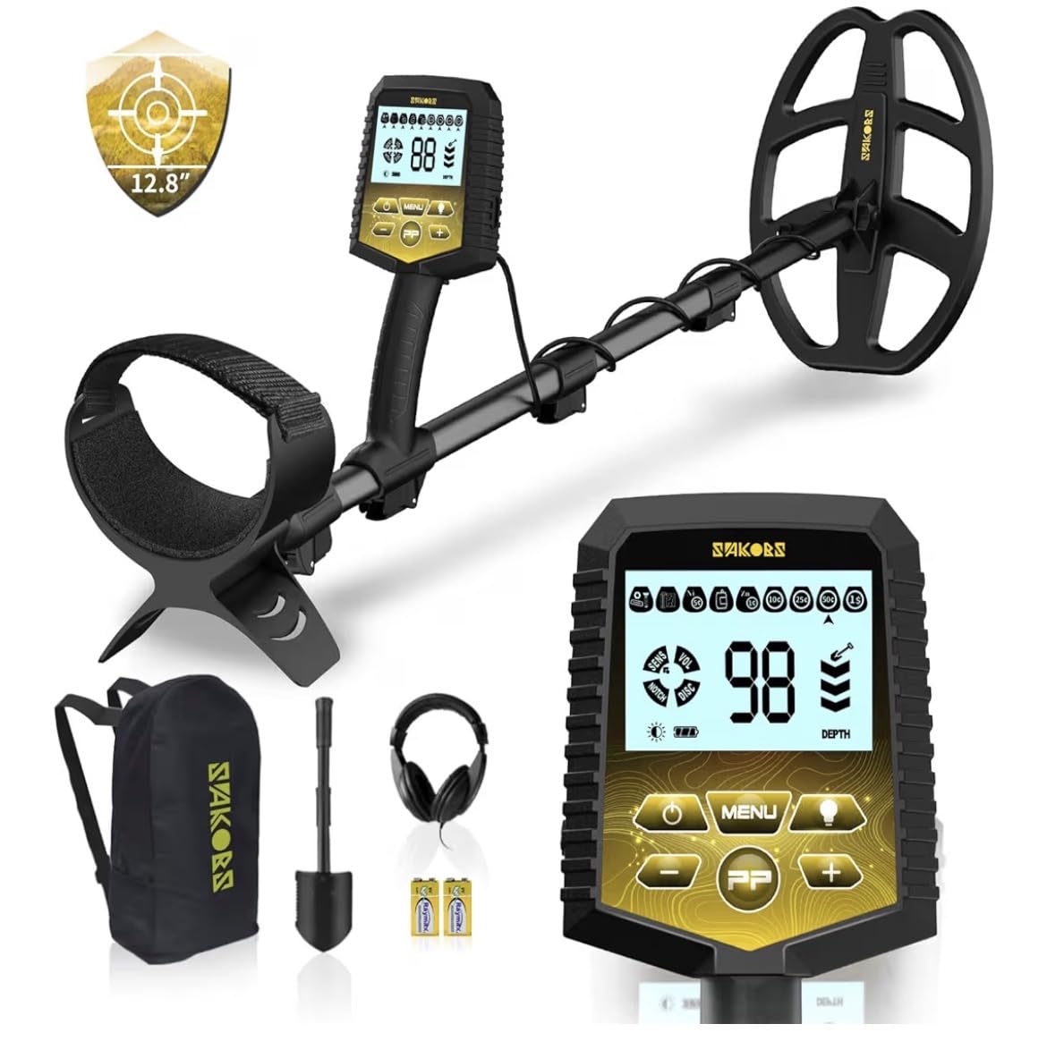 SAKOBS Metal Detector for Adults Professional - Higher Accuracy 9 Types of Metal Target Detection, 11