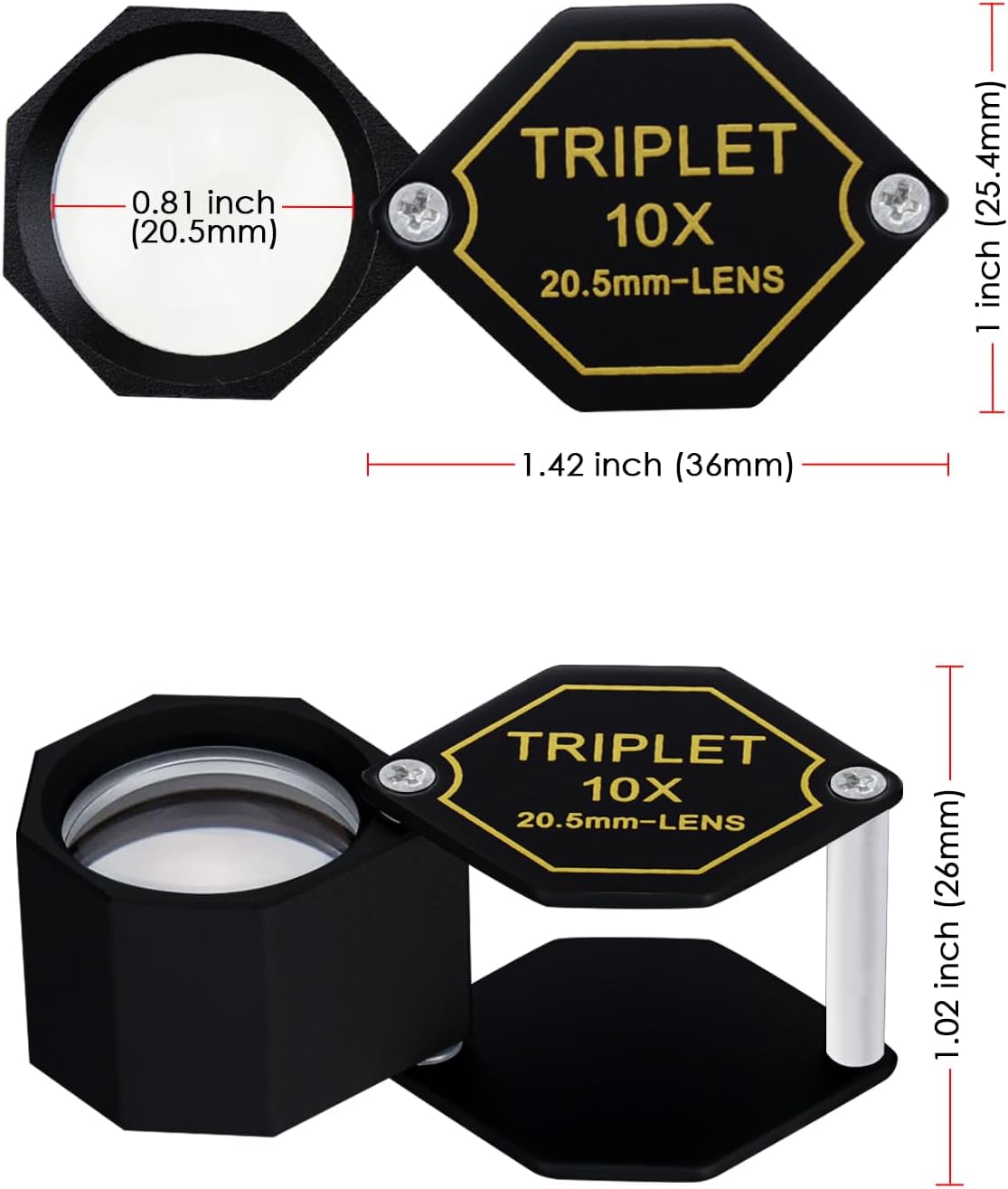 30X Loupe Magnifier, USB Rechargeable 8 Lights Portable Eye Loupe Sewing Magnifying Glass for Watches, Jewelry, Coins, Currency, Stamps customer photo 2