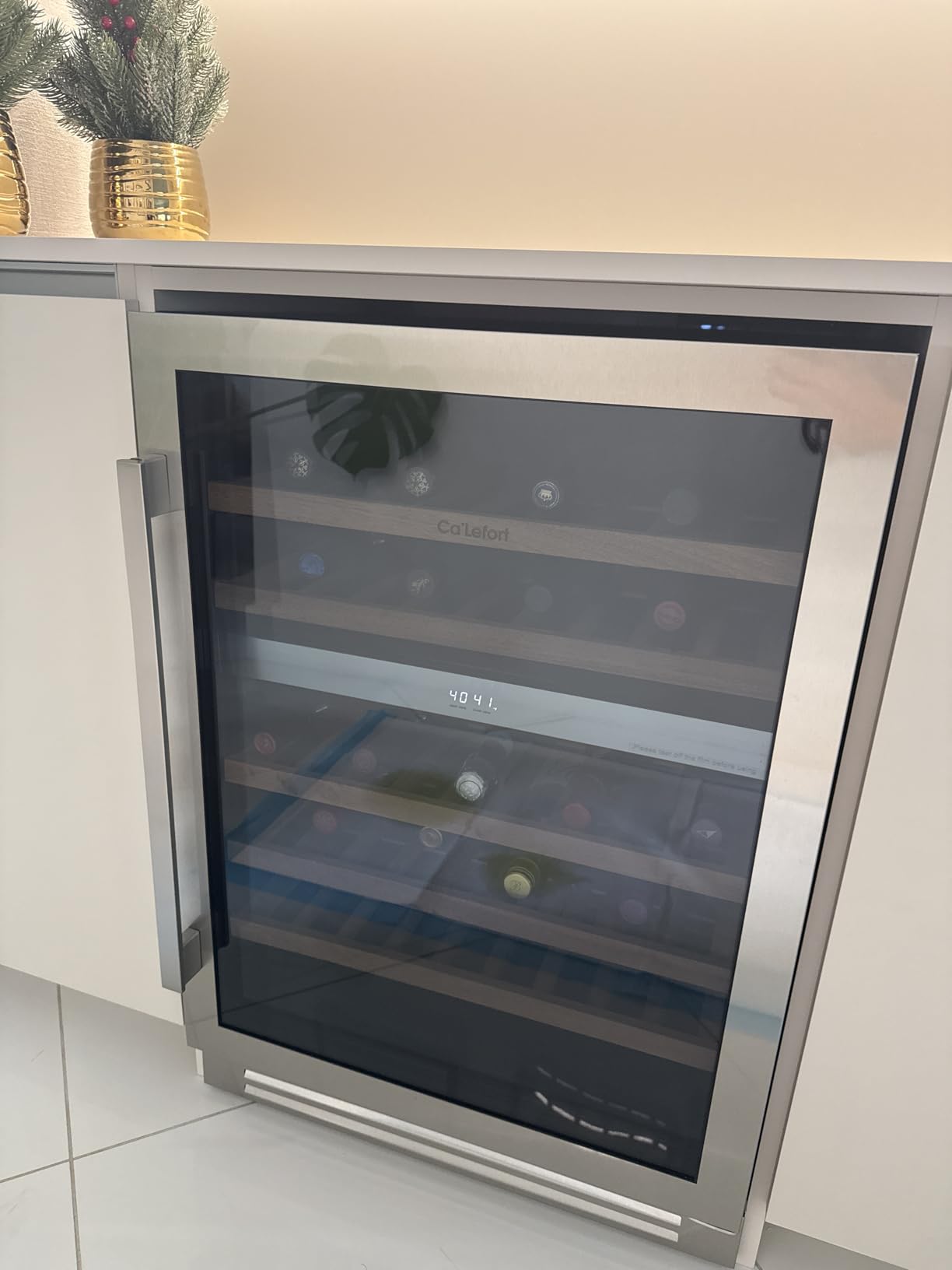 Ca'Lefort Wine Fridge & Cooler - 24 Inch 52 Bottle Wine Cooler Refrigerator, 40-65°F Dual Zone Wine Refrigerator Glass Door, 3 LED Built-in or Freestanding Fridge for Home/Bar/Kitchen (5.65 cu.ft) customer photo 1