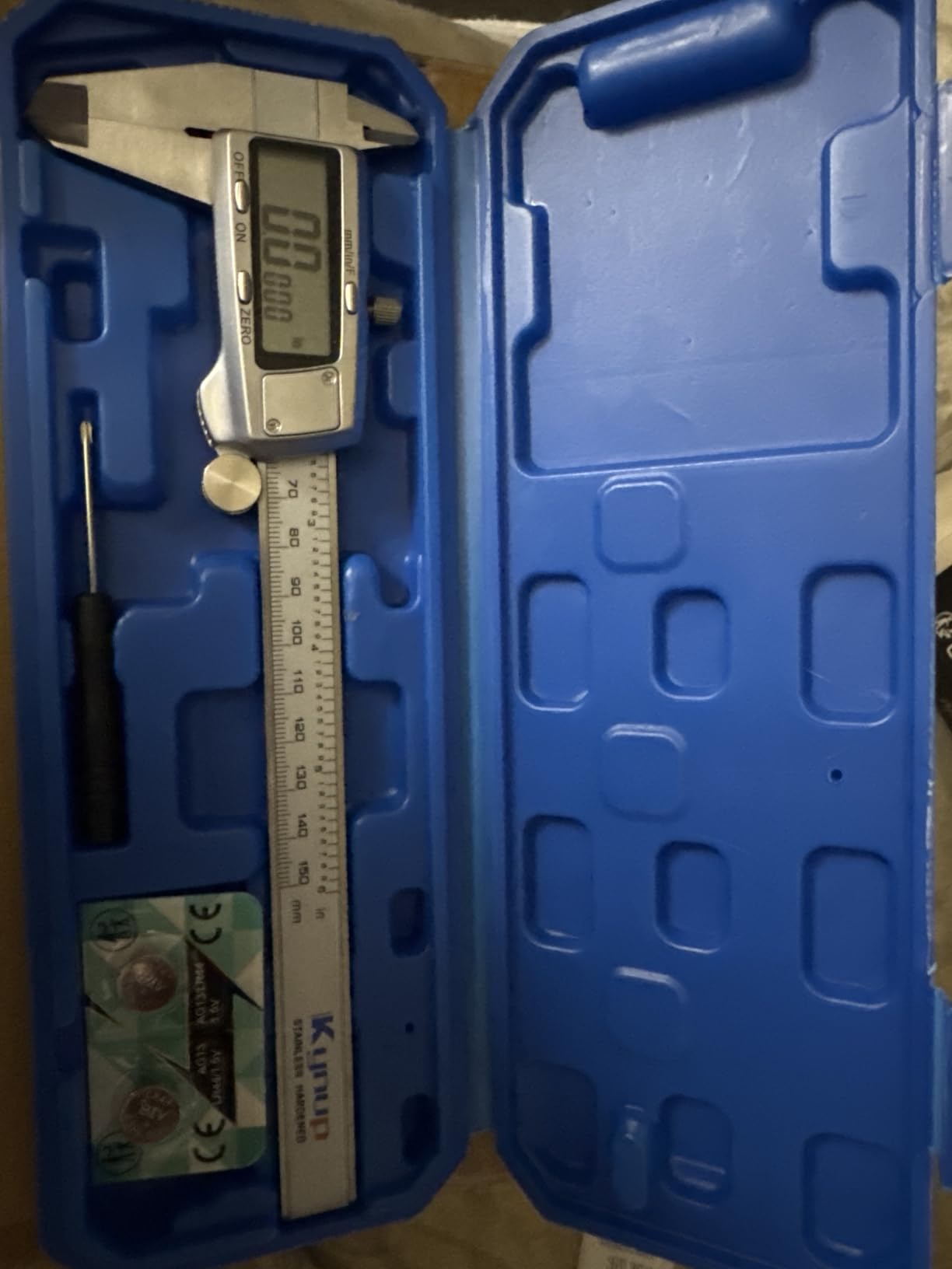 Kynup Digital Caliper, Caliper Measuring Tool, Micrometer Dial Vernier Caliper with Large LCD Screen, Full Turn Off, Stainless Steel, Switch from Inch Metric Fraction (6Inch/150MM) customer photo 1