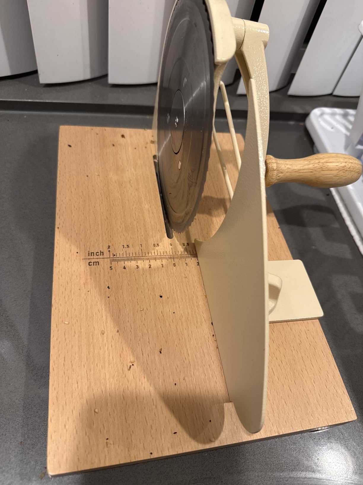 Manual Bread Slicer for Homemade Sourdough Bread, Adjustable Thickness&Evenly Slicing, Hand Crank Bread Slicer with Scale Line and Suction Cup, Serrated Blade Design, Patent customer photo 1