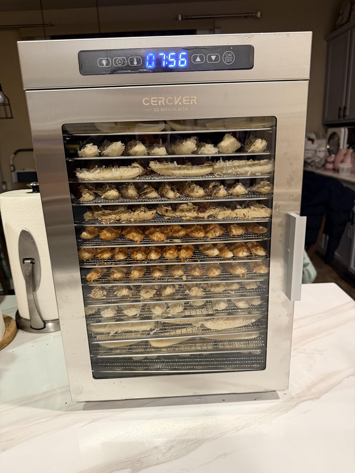 Commercial Food-Dehydrator Machine 14 Trays, 1200W Fruit Dehydrator, 11.98ft² Meat Dryer for Jerky, 190°F Temperature Control, 24H Large Food Dryer for Beef customer photo 2