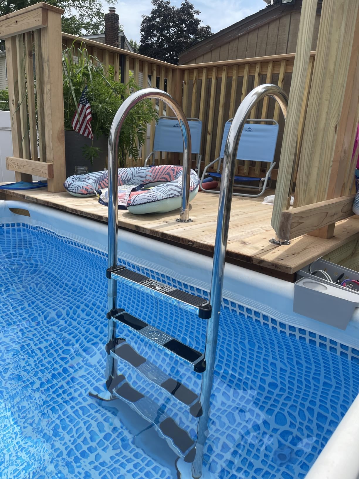 FibroPool Stainless Steel Above Ground Swimming Pool Ladder, 4 Steps (Standard) customer photo 1