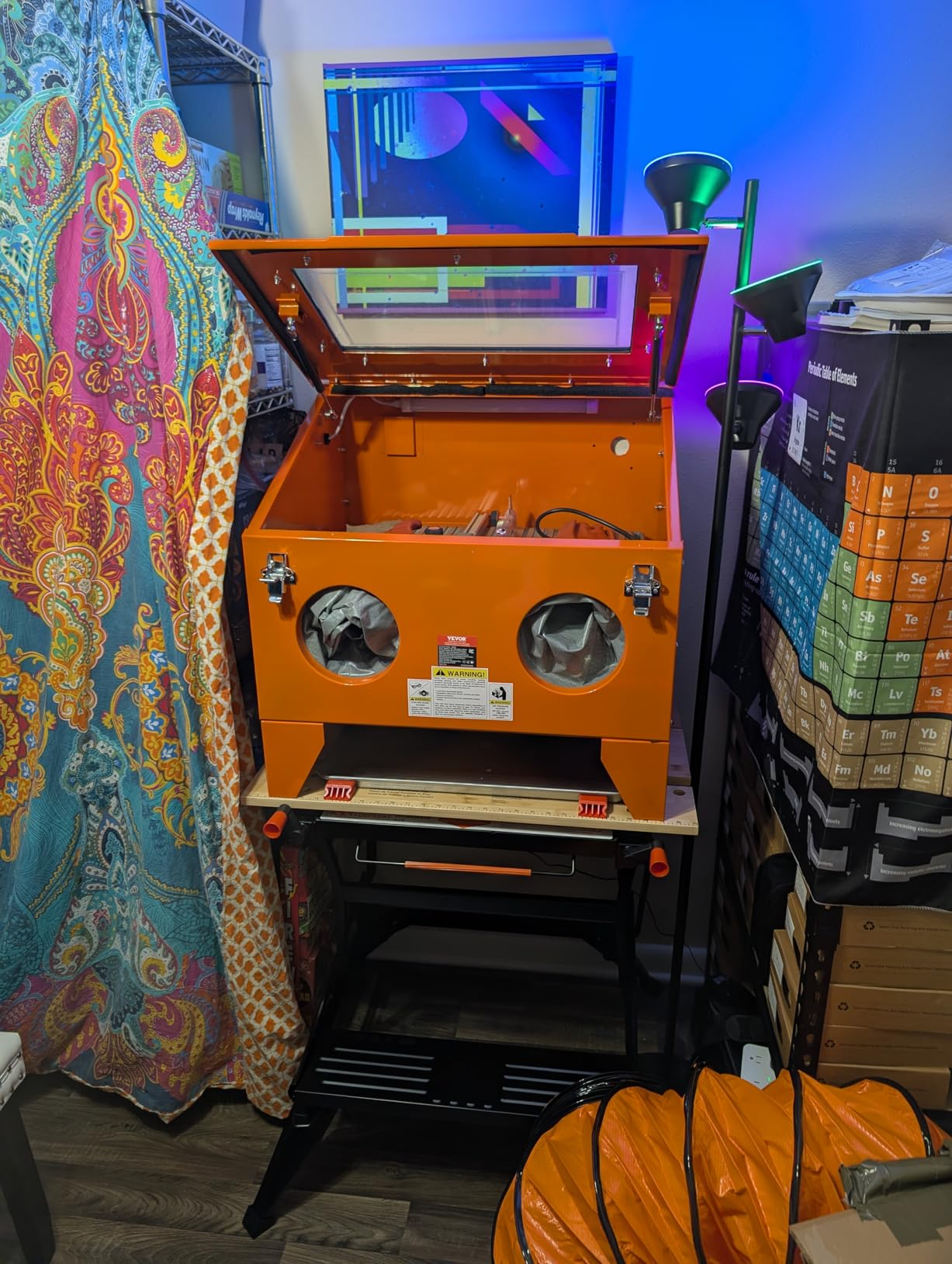 VEVOR 25 Gallon Sandblasting Cabinet, 40-120PSI Portable Benchtop Sand Blasting Cabinet, Heavy Duty Steel Sand Blaster with Blasting Gun & 4 Ceramic Nozzles for Paint, Stain, Rust Removal customer photo 1