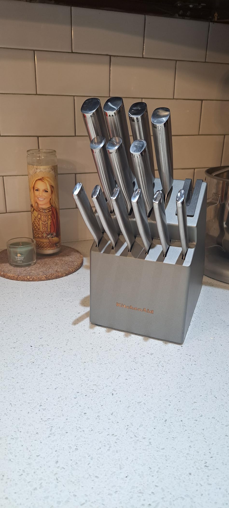 KitchenAid Gourmet Knife Block Set with Built-in Sharpener, 15-Piece, Stainless Steel customer photo 2