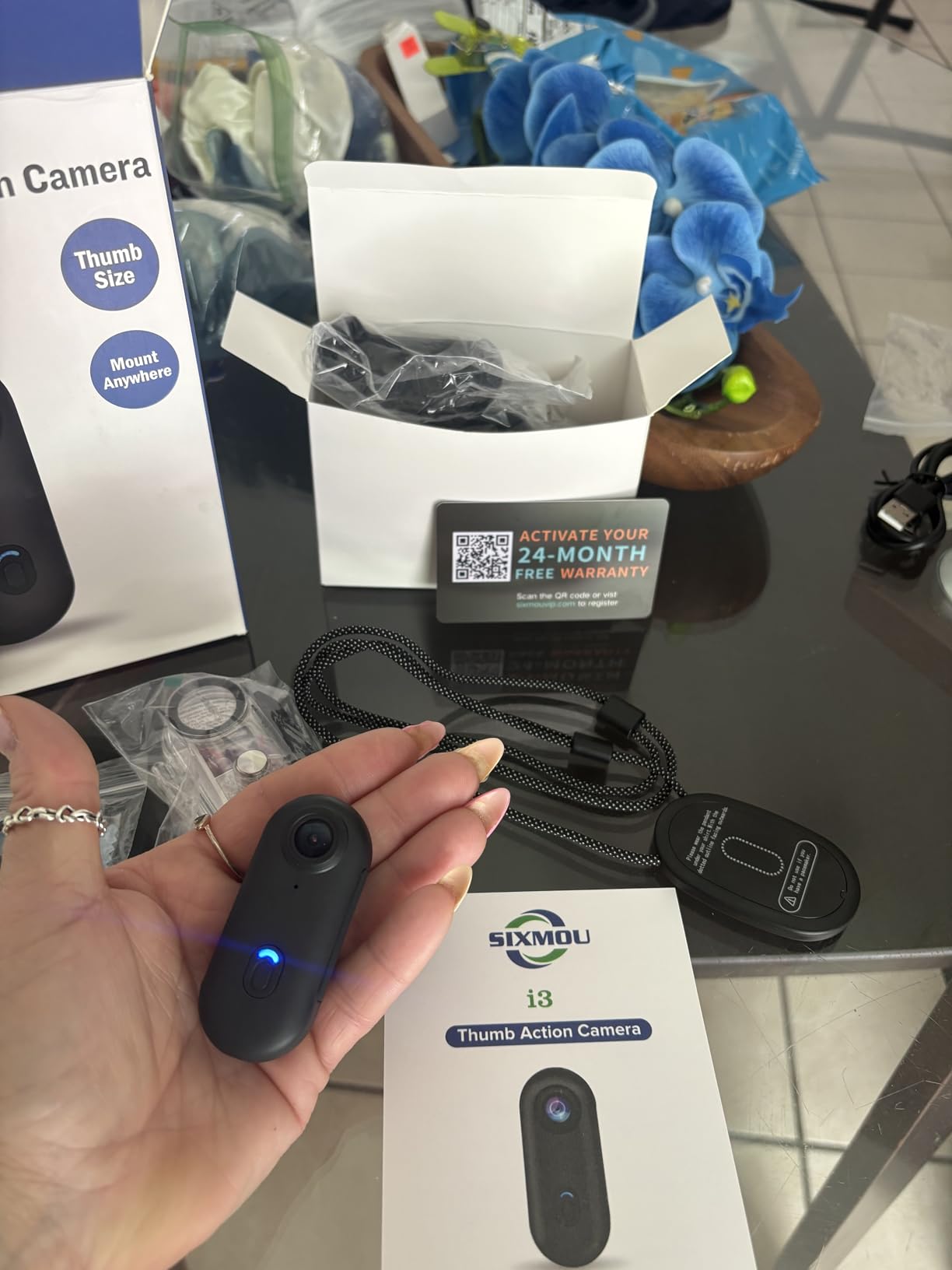 i3 4K Thumb Action Camera, Tiny Size, Mount Anywhere, Small Body Camera with Spring Clip, Portable Vlogging, Hands-Free POV Recording, Helmet Cam for Cycling, Motorcycle (64G-Card, Black) customer photo 2