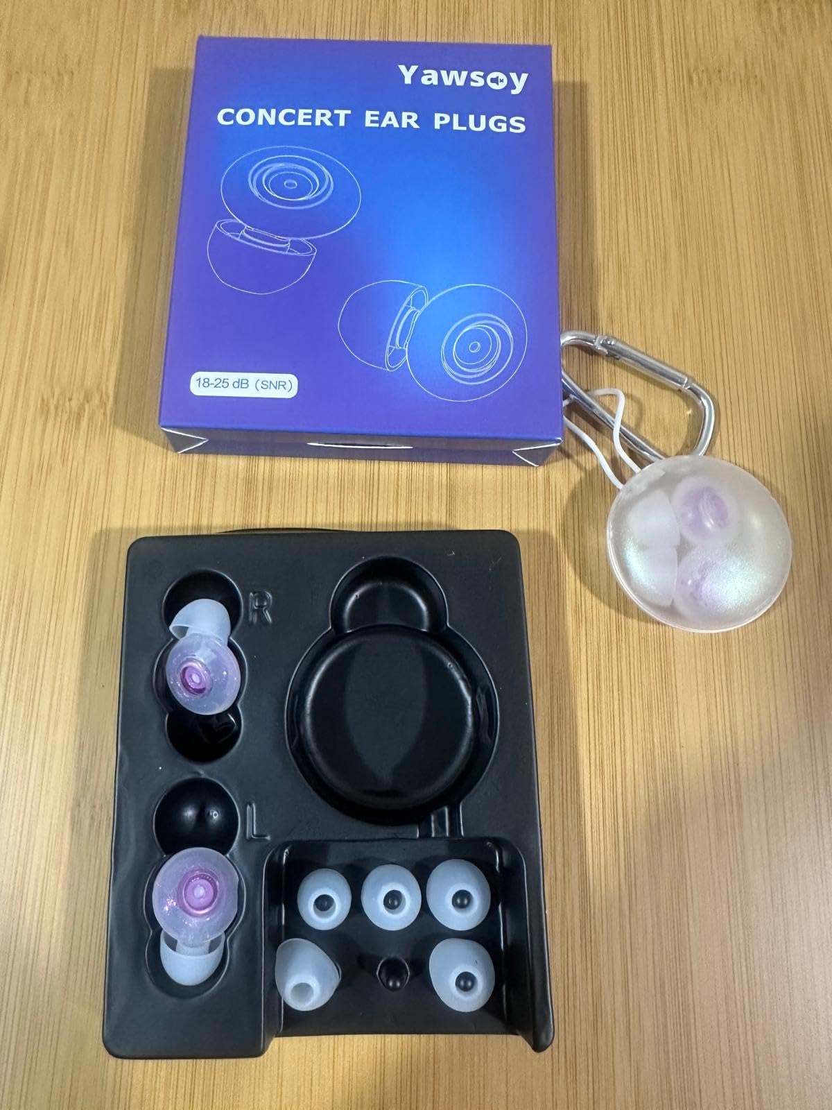 Purple Silicone In-Ear Ear Plugs, 2 Pack High Fidelity Ear Plugs for Concerts, Raves, Work, Musicians, 5 Pair Ear Tips in S/M/L, 18-25 dB Noise Cancelling customer photo 2