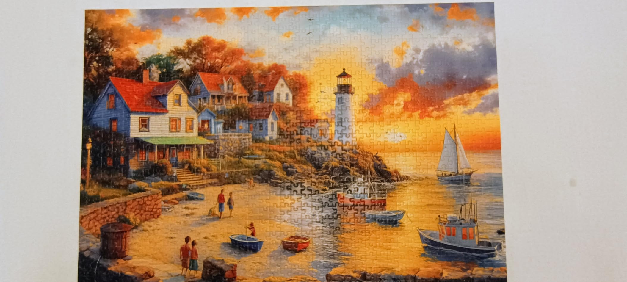 1000 Piece Puzzles for Adults, Autumn Landscape Jigsaw Puzzle, Villa and Dog Jigsaw Puzzles 1000 Pieces, Challenging Game Home Decor Birthday Party Gift Toy for Adults Kids Seniors, 28x20 in customer photo 1