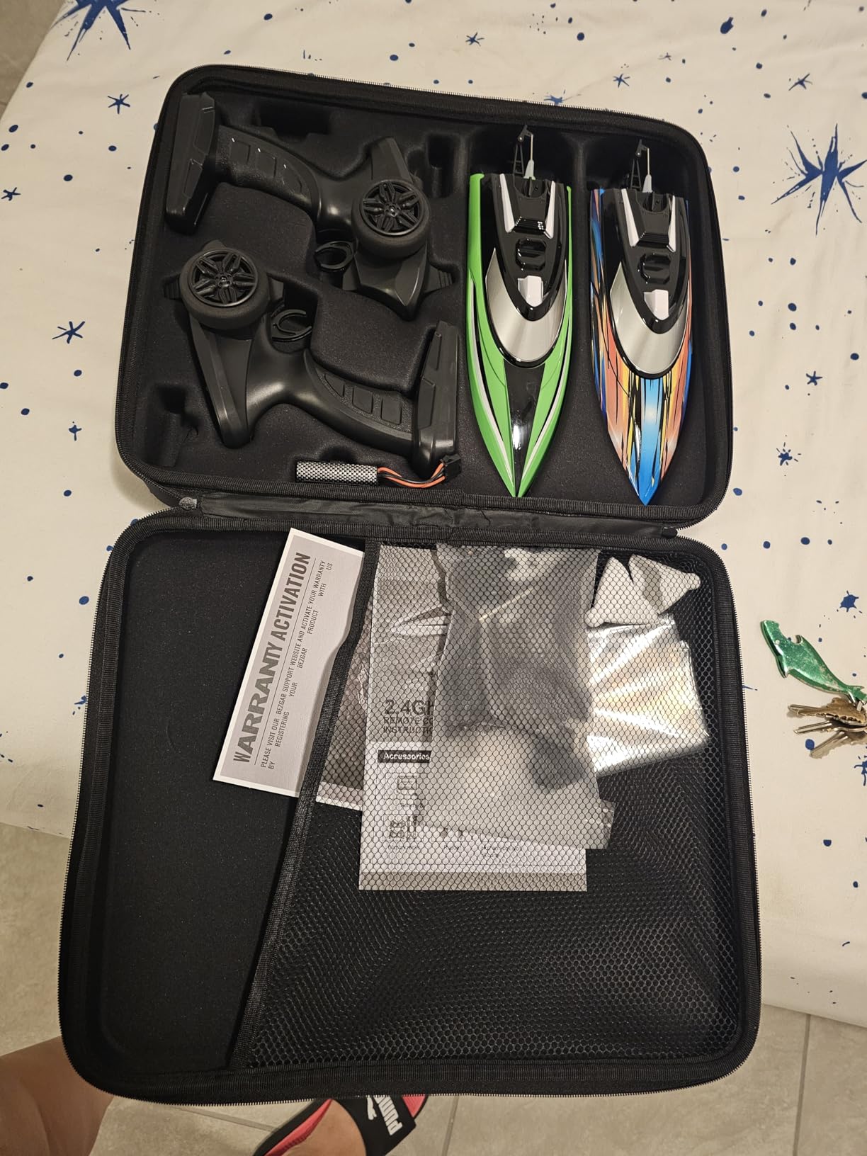 BEZGAR RC Boat, 2 Packs 12 inch Fast Speed RC Boat 30 KPH with A Portable Suitcase for Lakes & Pools & Salt Water, Summer Toys for Adults and Ideal Gifts for Kids Boys Age 6 7 8-12 Years Old - TX2P1 customer photo 2