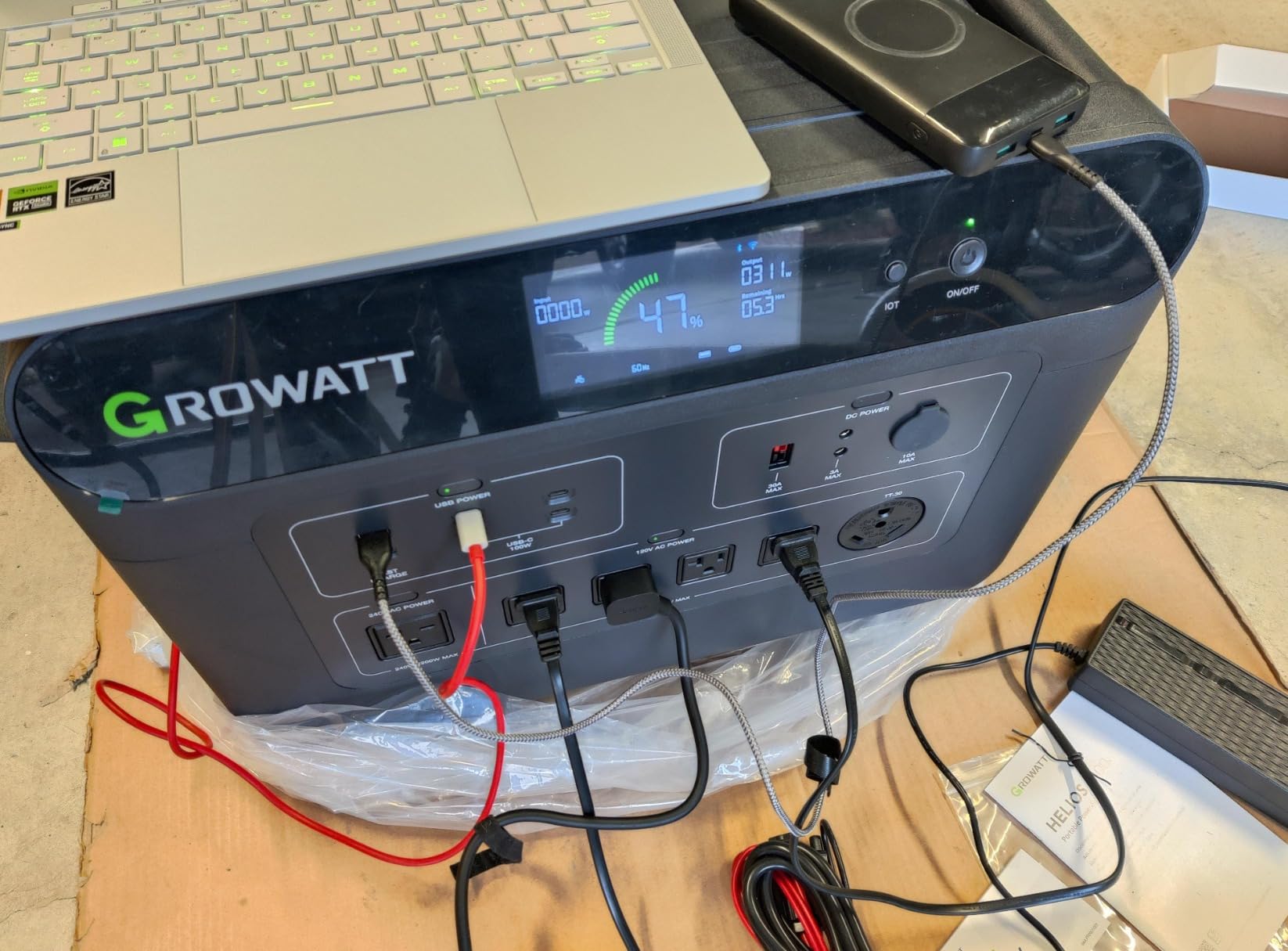 GROWATT Portable Power Station 3600Wh,HELIOS 3600 Electric Solar Generator for Home Use,Expandable to 240V/7200W AC Output,up to 36kWh,LFP Battery for Emergencies,Whole House Backup,Power Outages,RVs customer photo 1