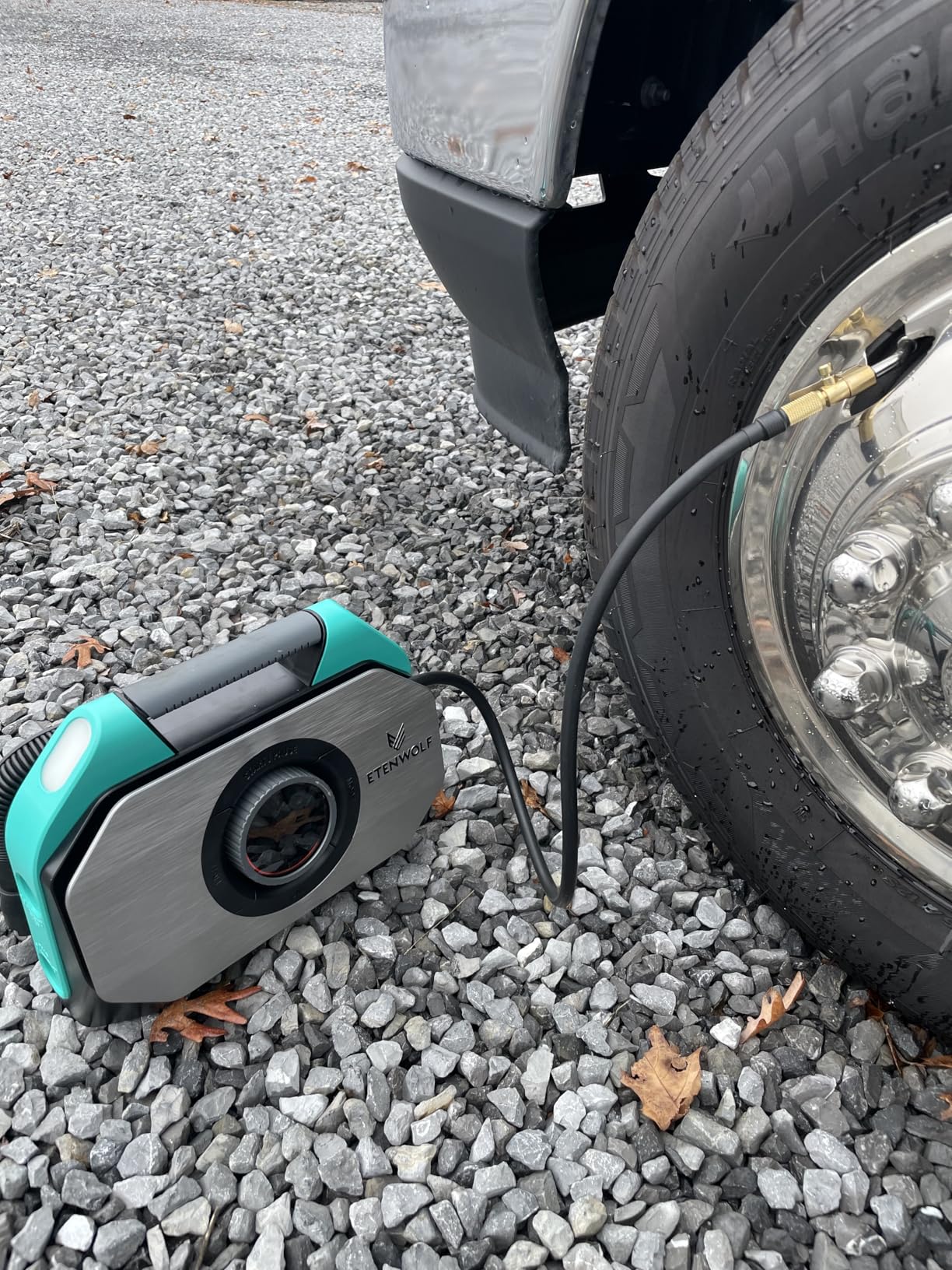 ETENWOLF Vortex S6 Tire Inflator Portable Air Compressor for Heavy-Duty Vehicle, Cordless Air Pump for Car & Inflatables with 19200 mAh Battery, 100% Duty Cycle & Dual Cylinder Bike Pump, Red customer photo 1