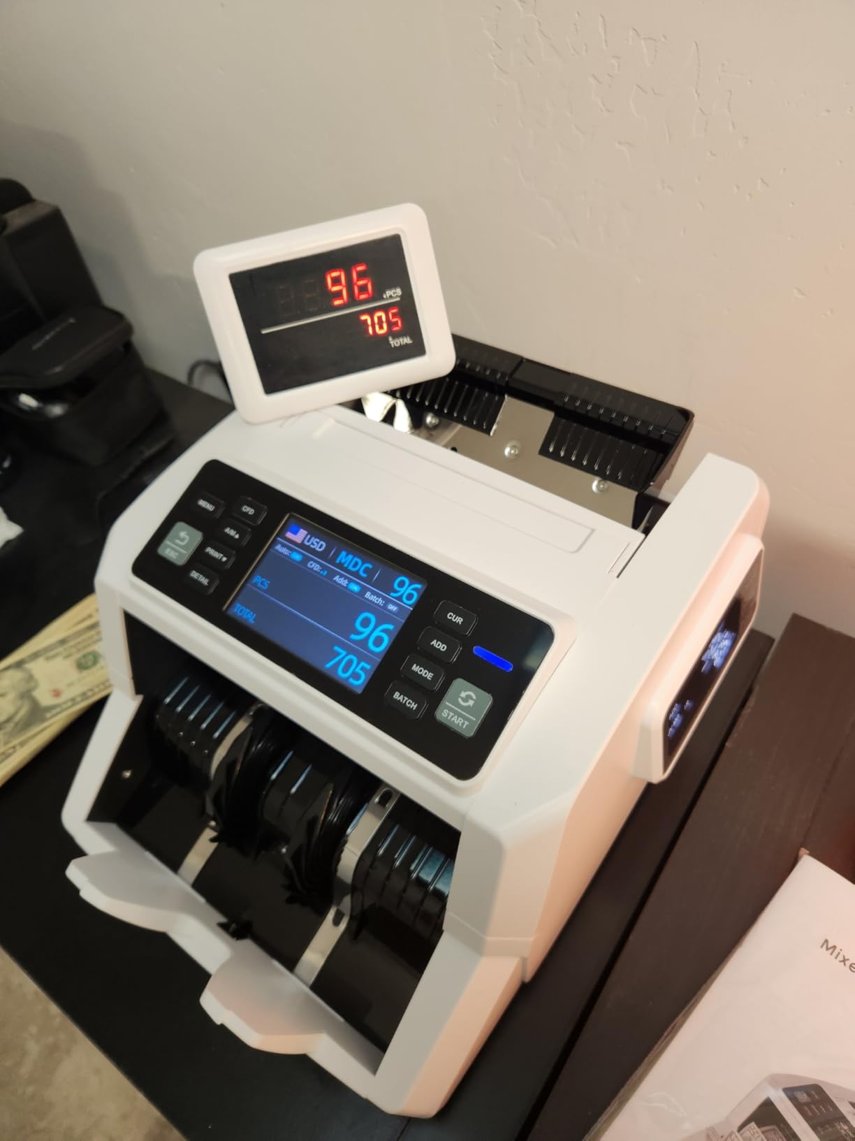 N71 Money Counter Machine Mixed Denomination, Dual-Display Mixed Denomination Value Counting Machine with UV/MG/IR/DD Counterfeit Detection, USD, EUR, MXN, GBP and CAD Business Money Counter customer photo 2