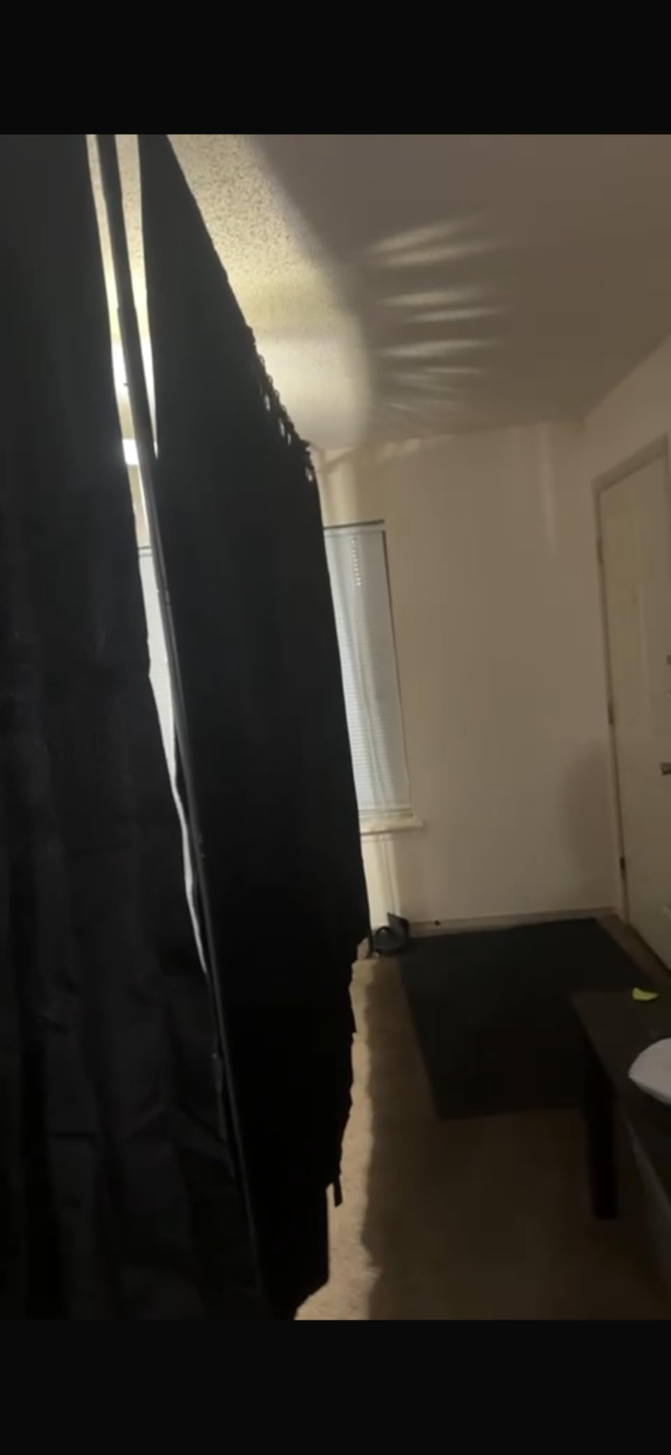 Room Divider No Drilling Curtain Rod Wall Divider for Room Separation, 4-10ft(H) 28-114inch(W) Adjustable, Heavy Duty Partition Space Separator Freestanding Tension Curtain Stand, Black customer photo 2