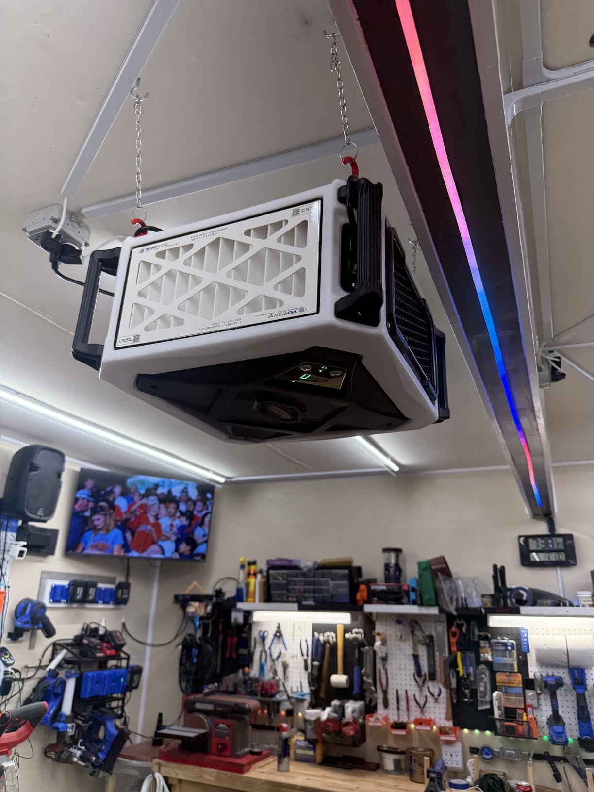 ALORAIR Hanging Intake Air Filtration Systems Woodworking 2 Stage Air Flow (580/780CFM) Remote Control, Shop Dust Collectors with Strong Vortex Fan for Garage, Work Shop, Home Use, Purecare 780 customer photo 2